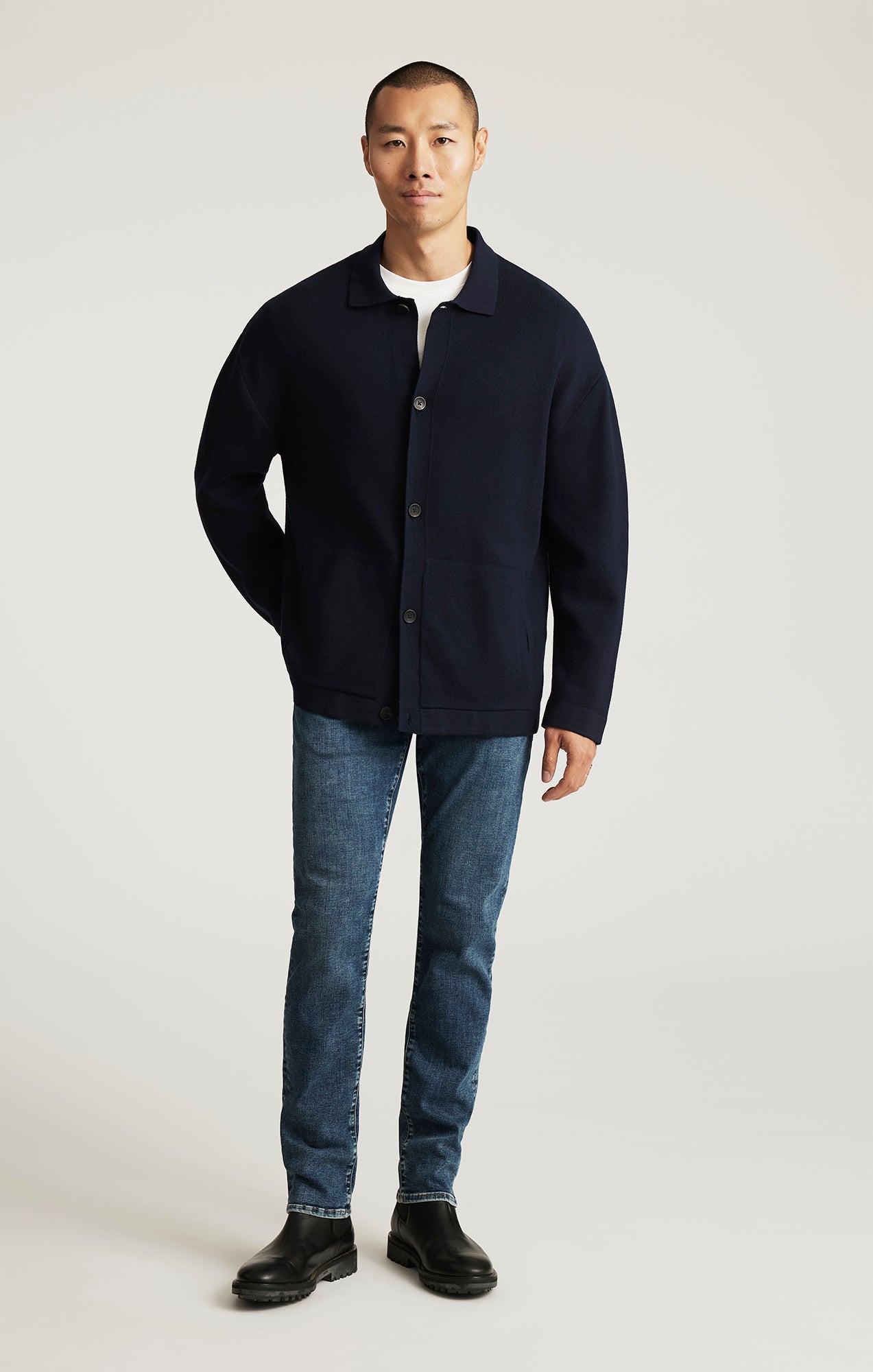 POCKET CARDIGAN IN TOTAL ECLIPSE - Mavi Jeans