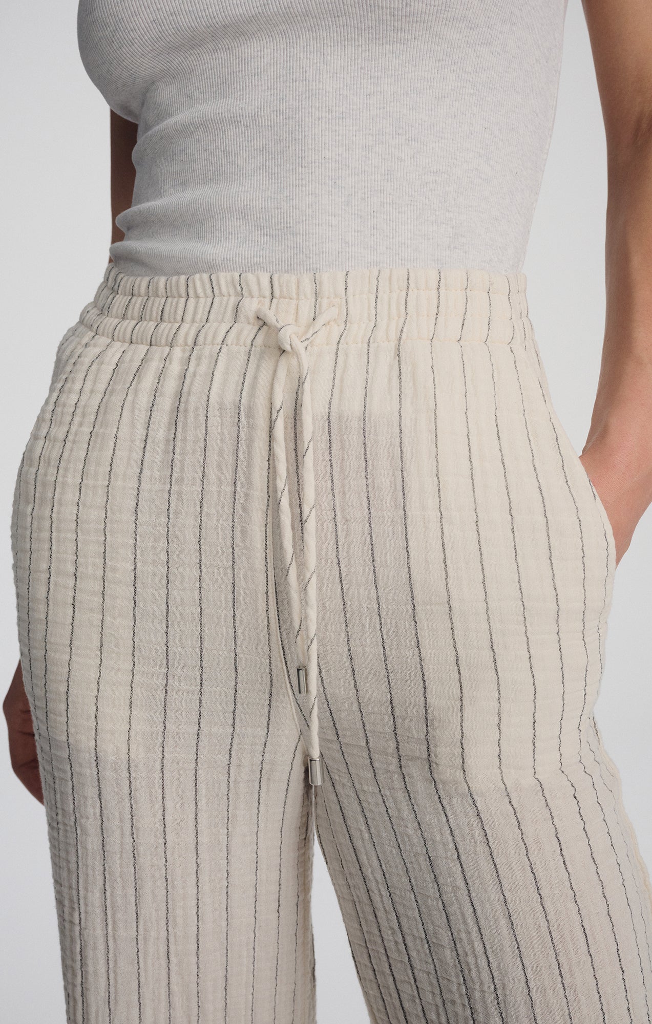 Mavi Women's Gauze Pants In Grey Stripe – Mavi Canada