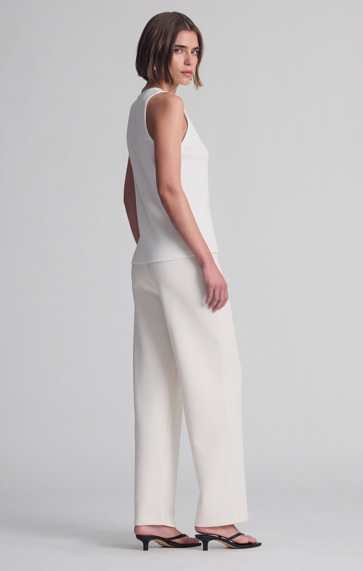 CONTOUR TANK TOP IN COCONUT MILK - Mavi Jeans