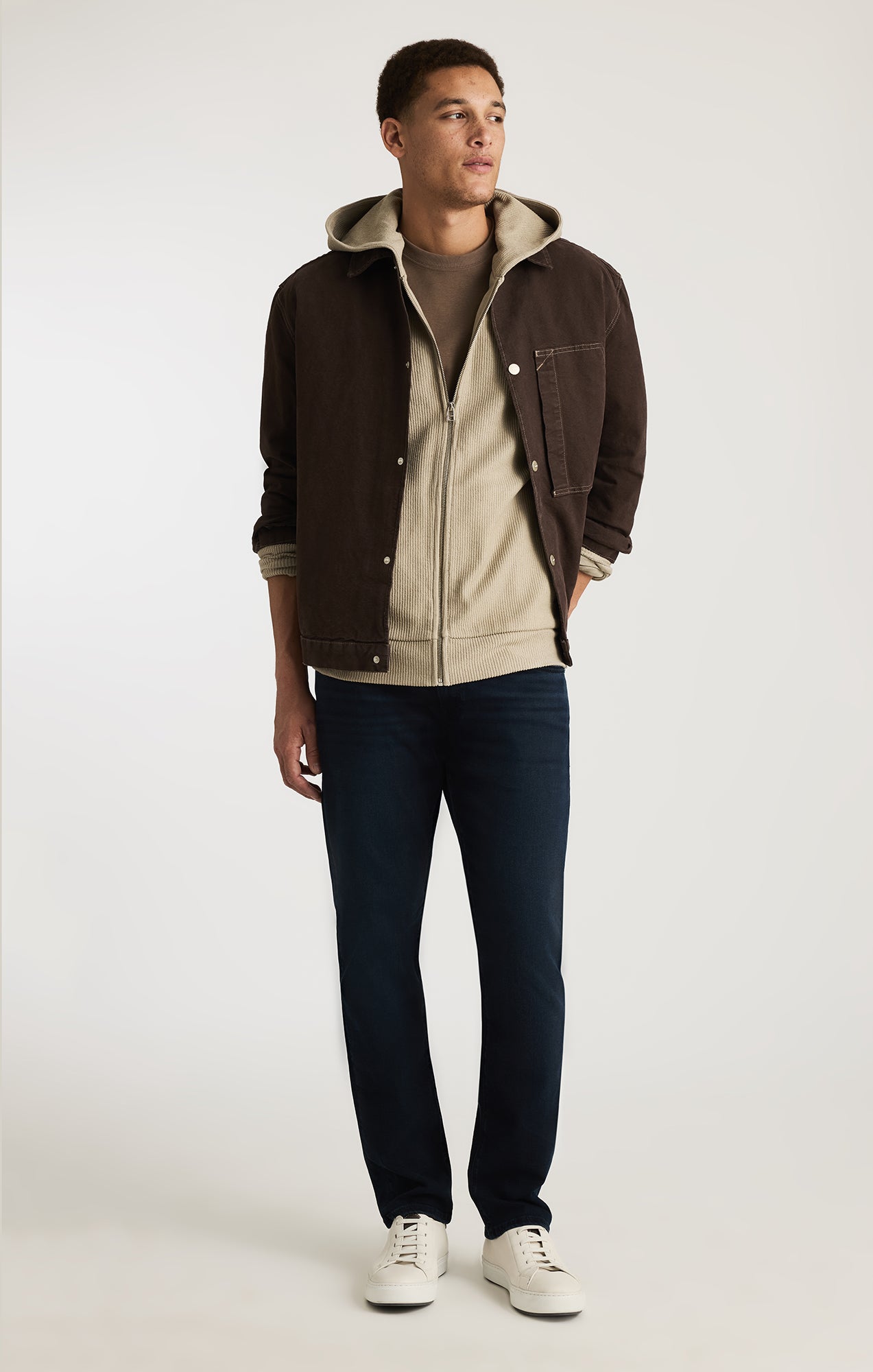 EDITION FULL ZIP HOODIE IN LONDON FOG - Mavi Jeans