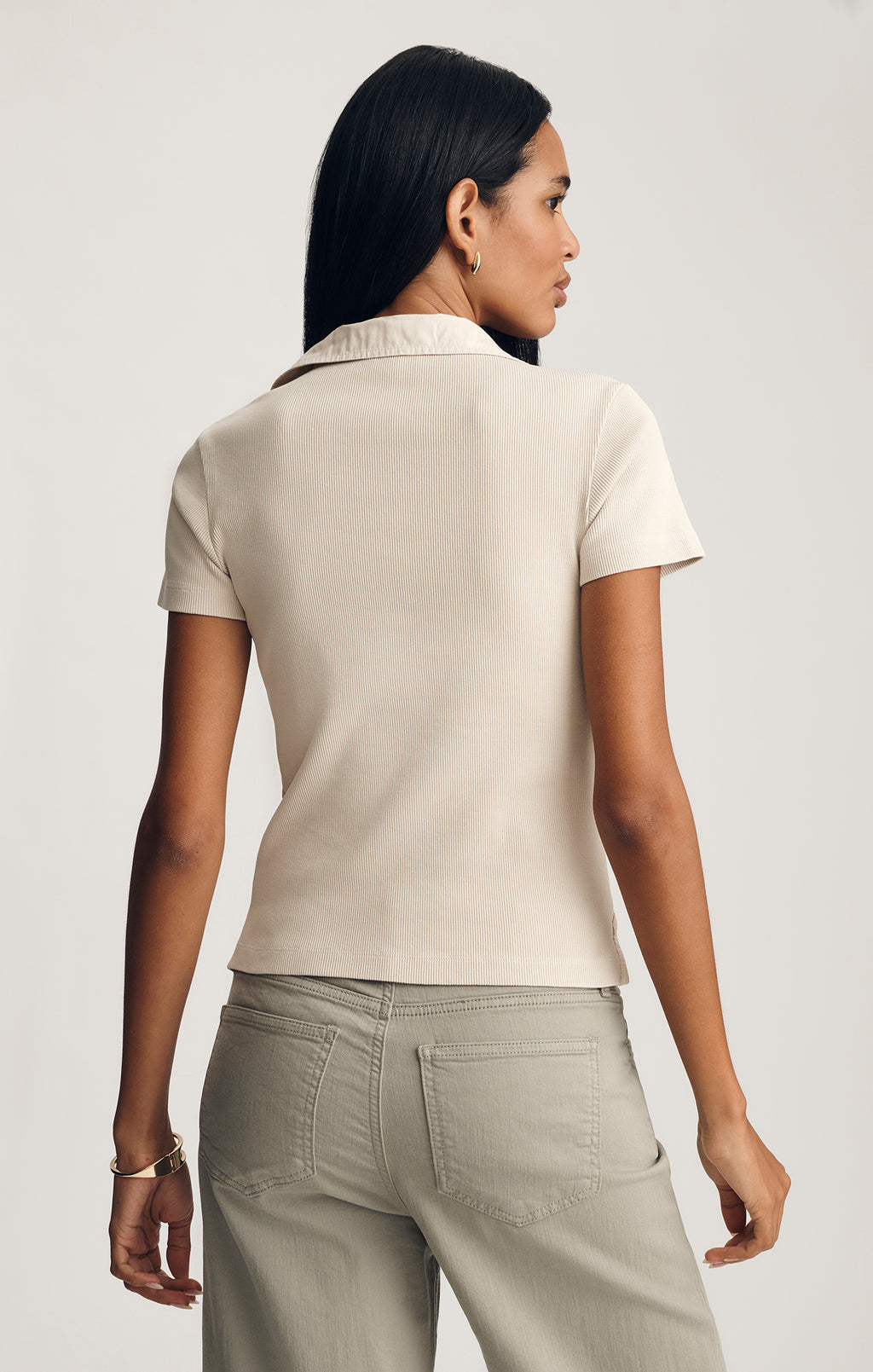 POLO T-SHIRT IN OYSTER GRAY