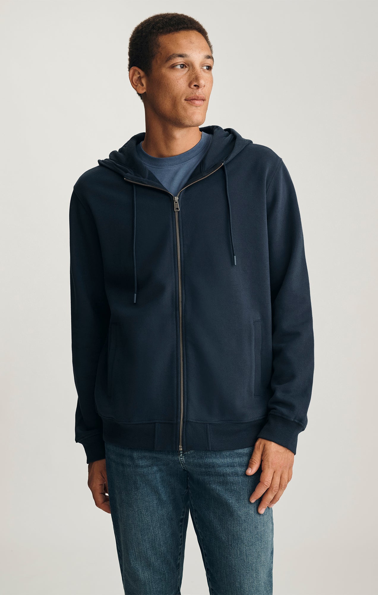 FULL ZIP HOODIE IN TOTAL ECLIPSE