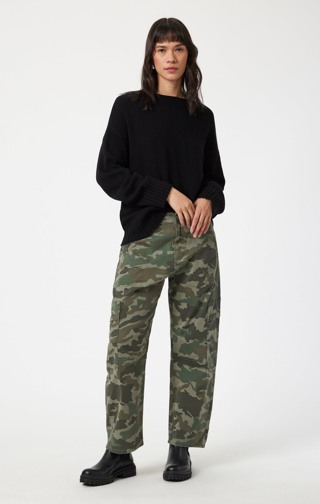 VINNIE BARREL CARGO IN KHAKI CAMO TWILL - Mavi Jeans