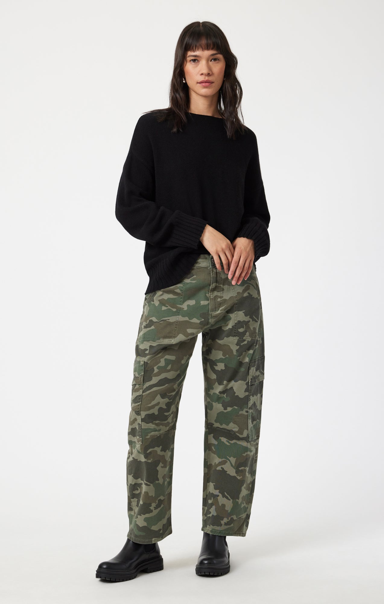 VINNIE BARREL CARGO IN KHAKI CAMO TWILL - Mavi Jeans