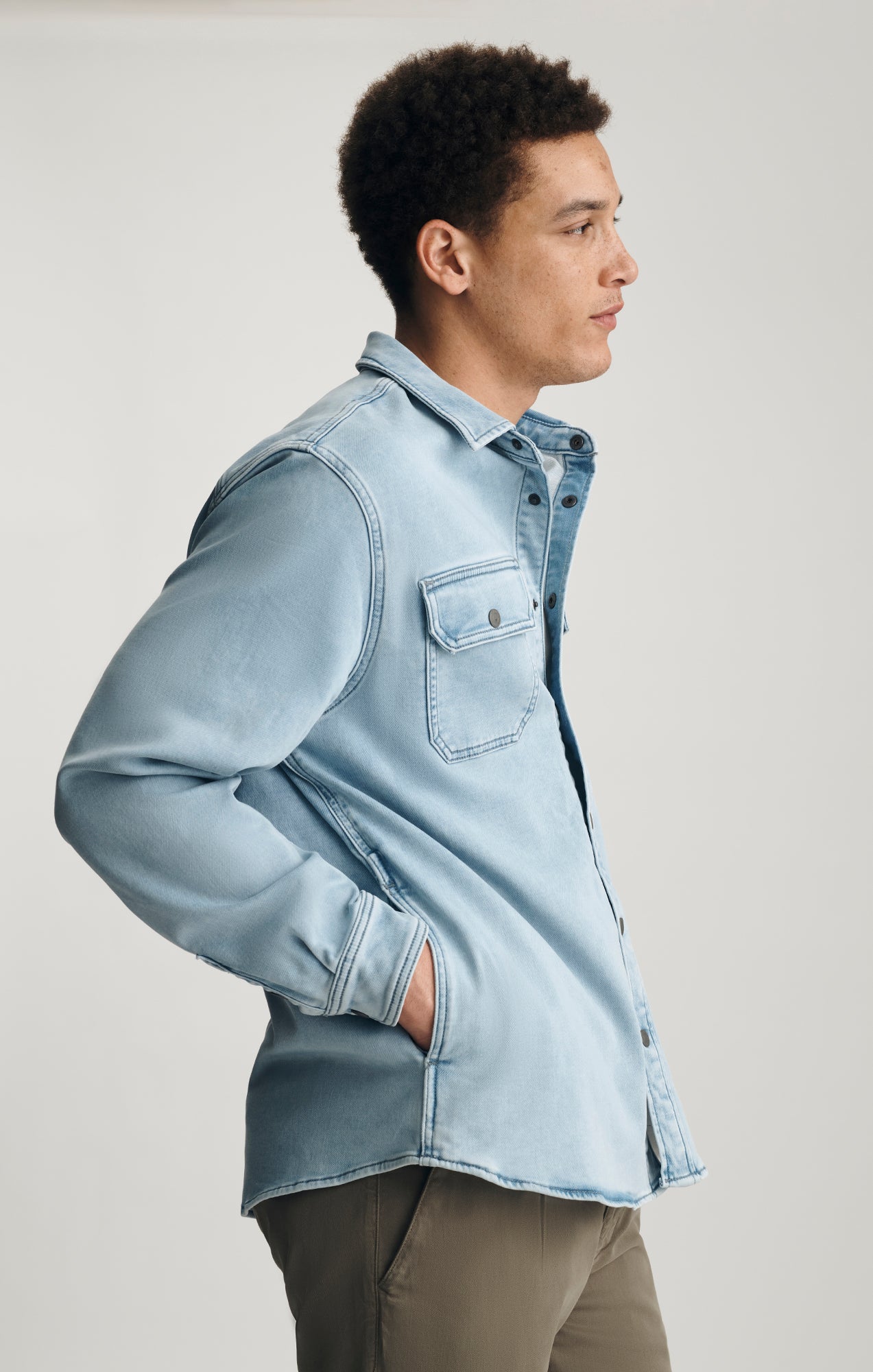 ASHER DENIM OVERSHIRT IN LIGHT BLUE EXPLORER - Mavi Jeans