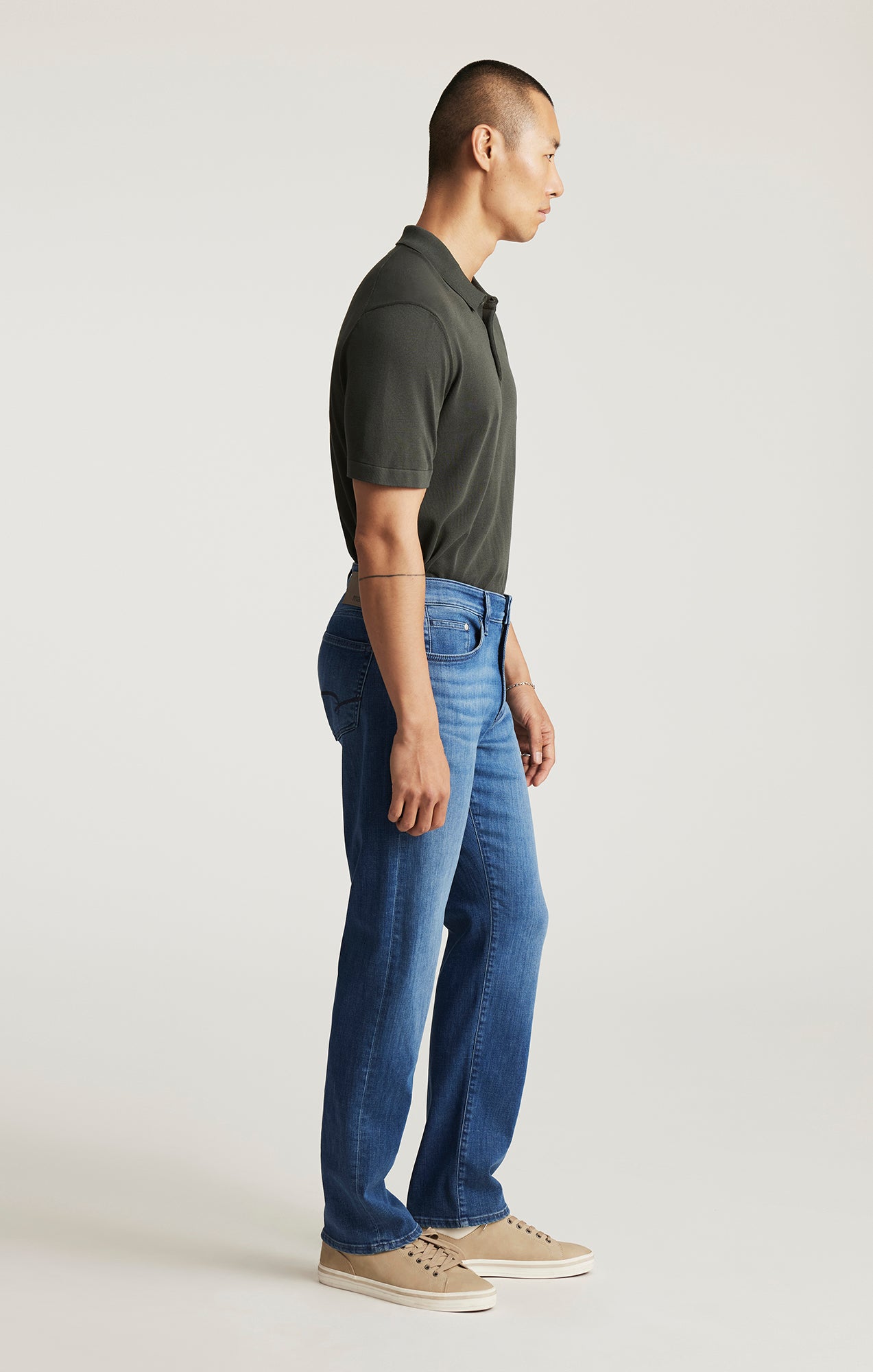ZACH STRAIGHT LEG IN MID BRUSHED FEATHER BLUE - Mavi Jeans