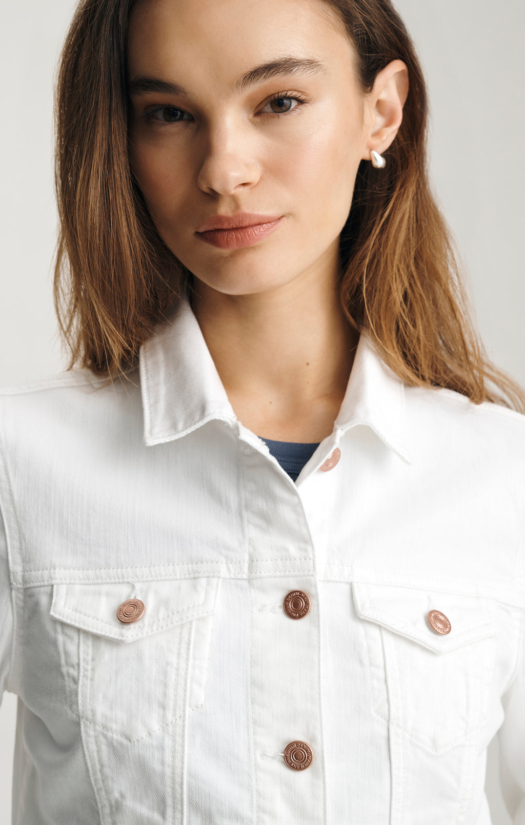 SAMANTHA DENIM JACKET IN WHITE FLEX BLUE - Mavi Jeans
