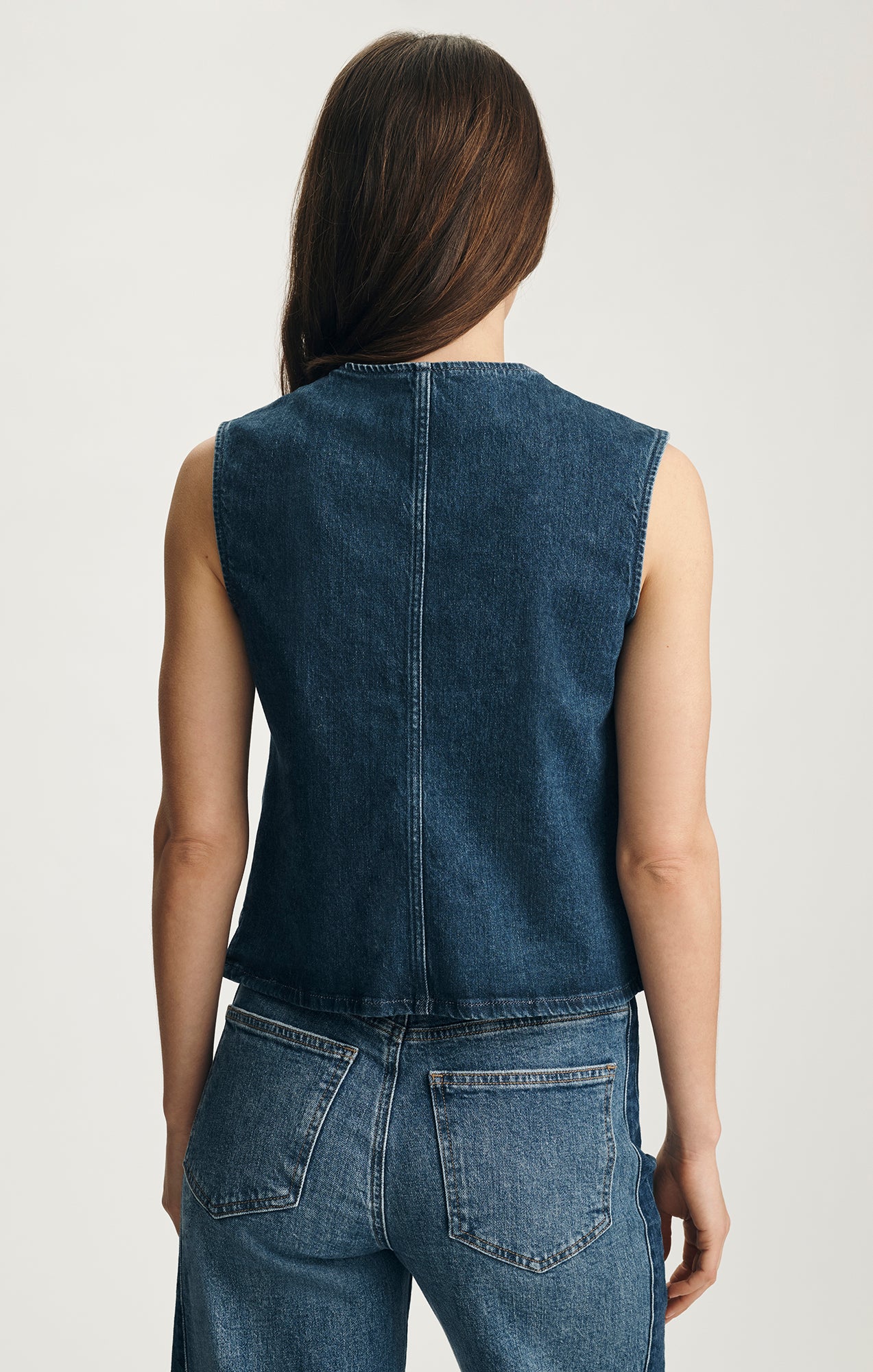 JEMY DENIM VEST IN DARK BRUSHED CLASSIC BLUE - Mavi Jeans