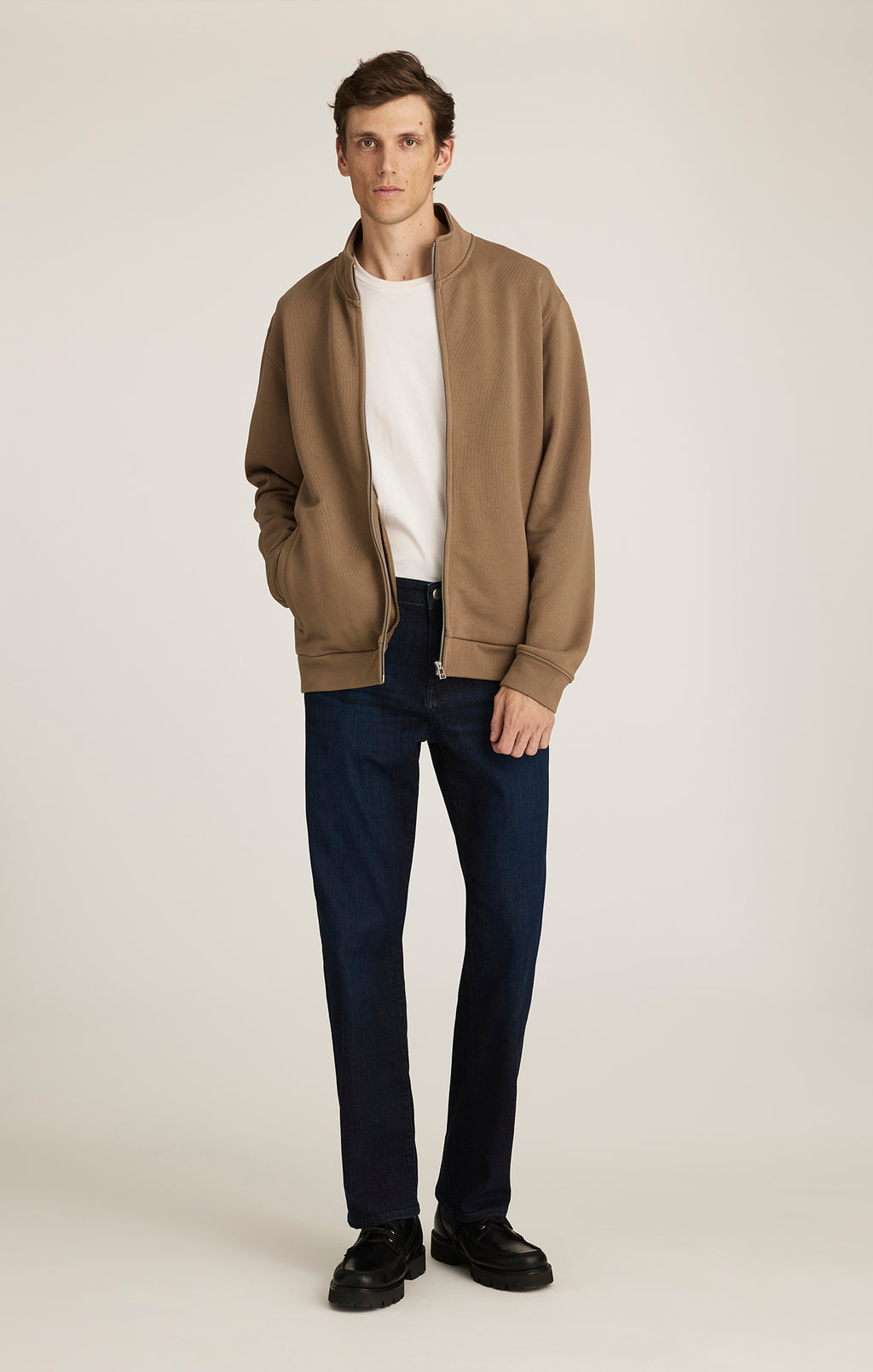 EDITION FULL ZIP SWEATSHIRT IN SHITAKE - Mavi Jeans