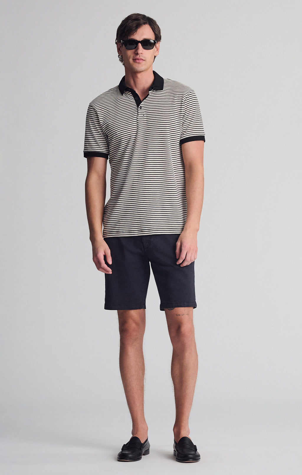 STRIPED POLO SHIRT IN TURTLEDOVE - Mavi Jeans