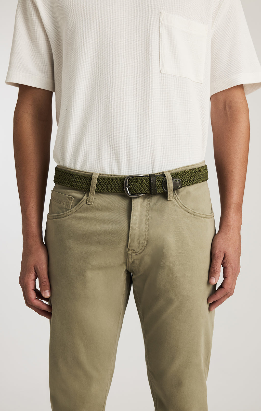 BRAIDED BELT IN KHAKI