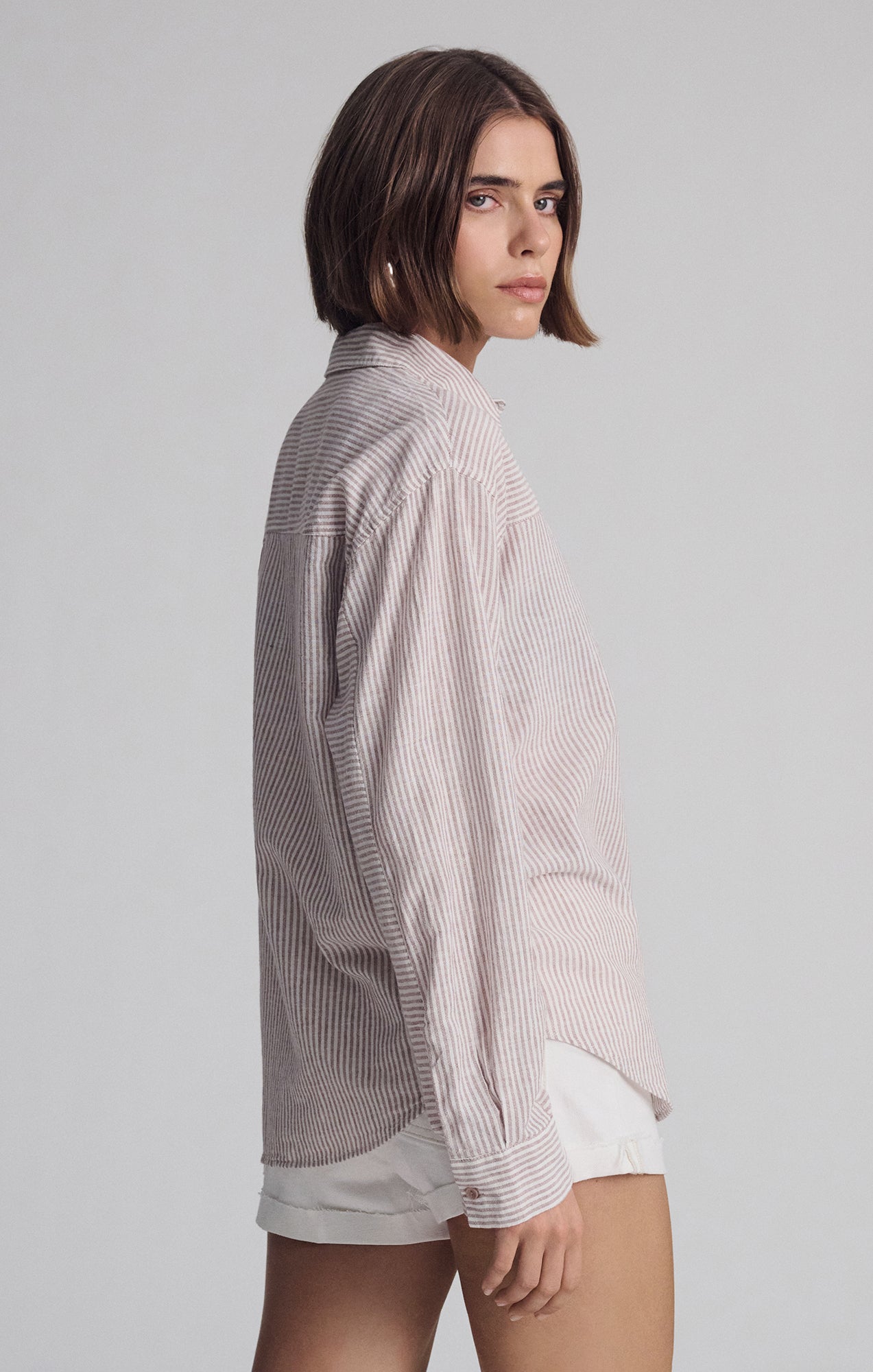 CASUAL BUTTON-UP SHIRT IN NUTMEG STRIPE - Mavi Jeans