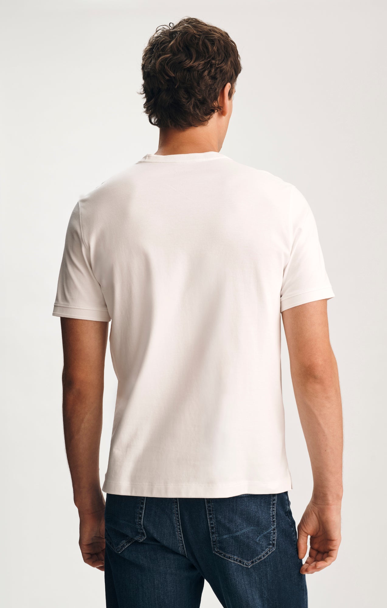 INTERLOCK CREW NECK T-SHIRT IN WHITE - Mavi Jeans
