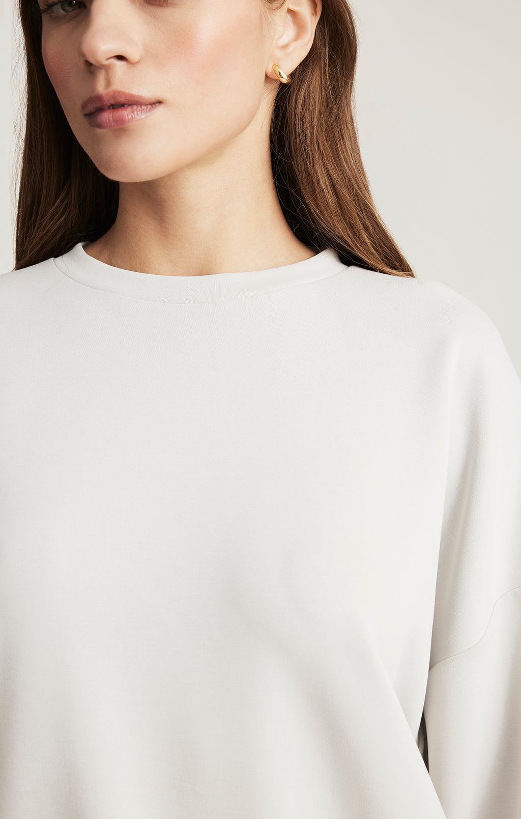 LUXE TOUCH TENCEL™ SWEATSHIRT IN GRAY VIOLET - Mavi Jeans