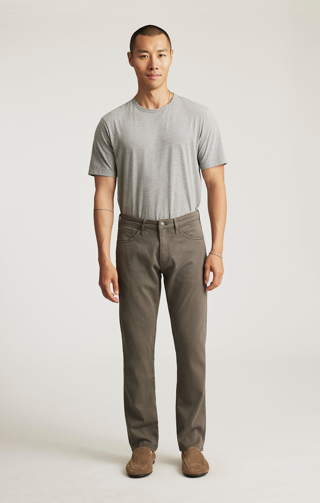 MARCUS SLIM STRAIGHT LEG IN SAGE HERRINGBONE - Mavi Jeans