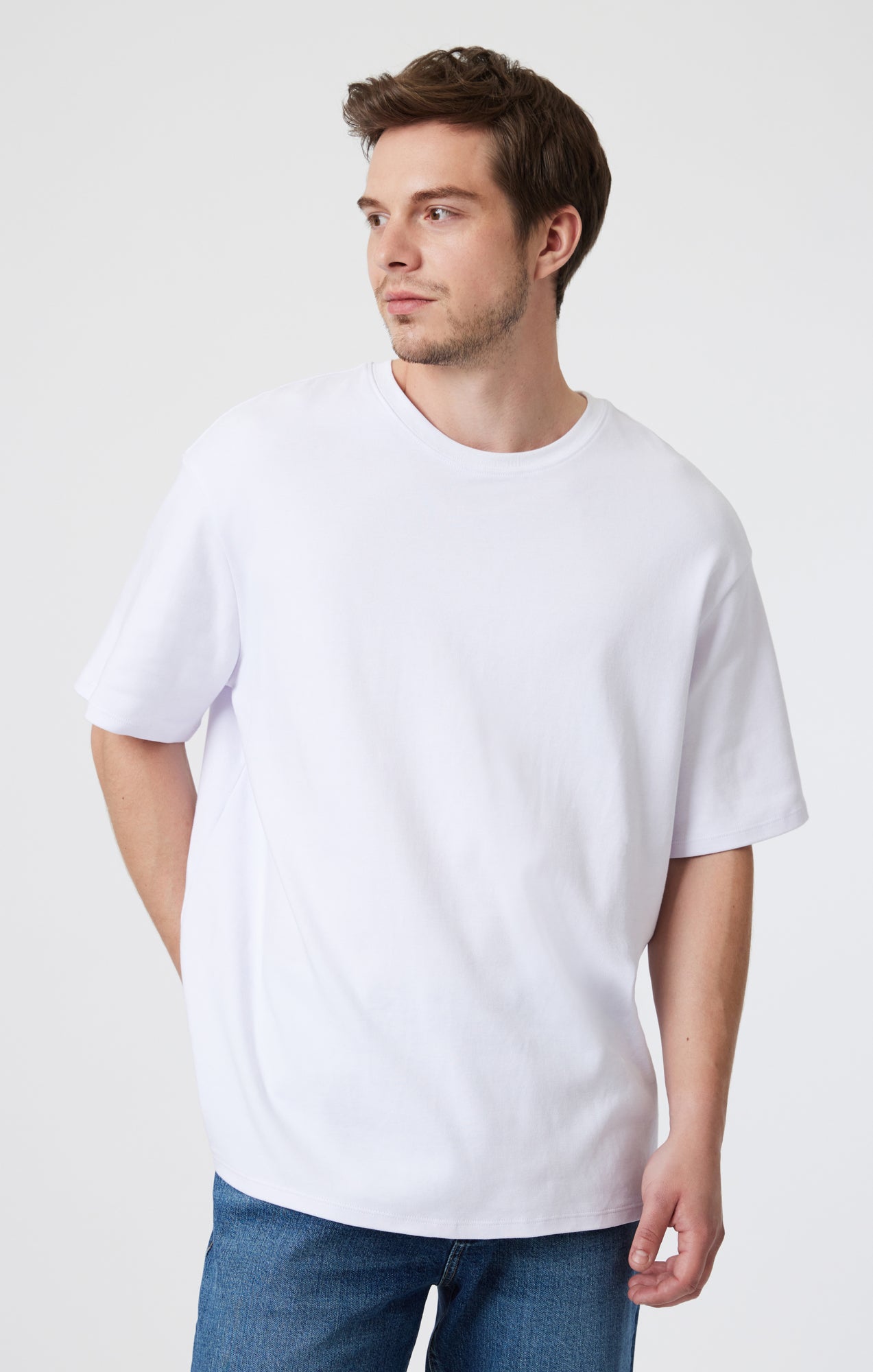 DROP SHOULDER T-SHIRT IN WHITE - Mavi Jeans