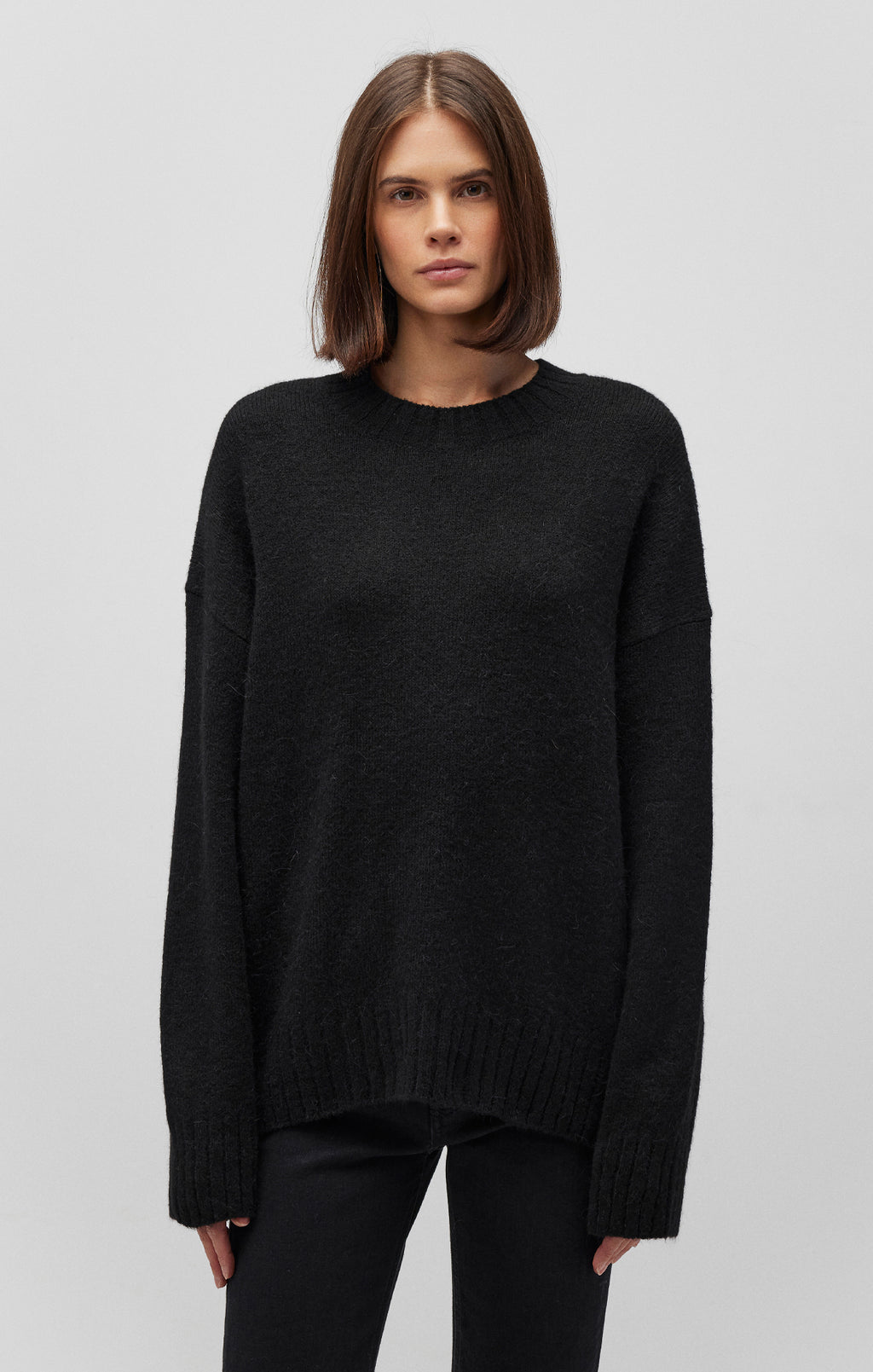 FUZZY SWEATER IN BLACK - Mavi Jeans