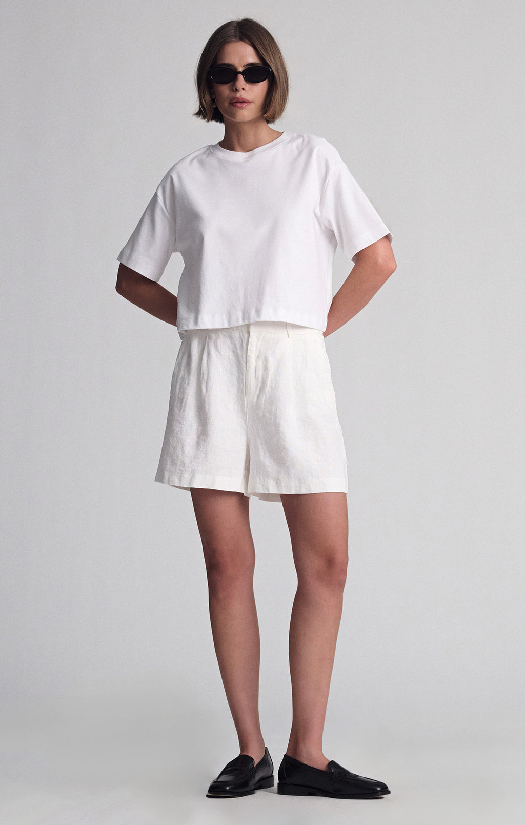 LINEN SHORTS IN ANTIQUE WHITE - Mavi Jeans