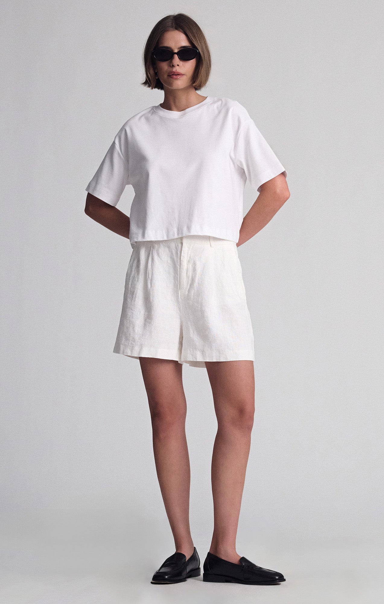 LINEN SHORTS IN ANTIQUE WHITE - Mavi Jeans