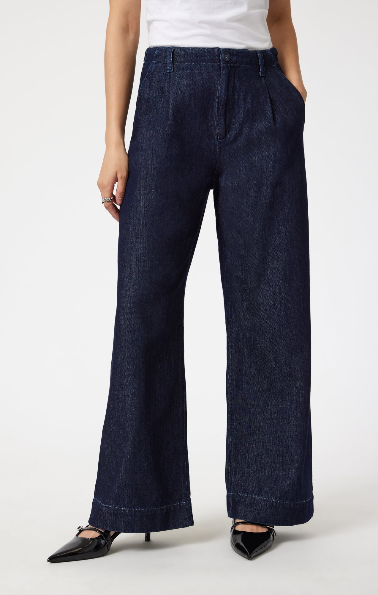 PERA PLEATED WIDE LEG IN RINSE DENIM - Mavi Jeans