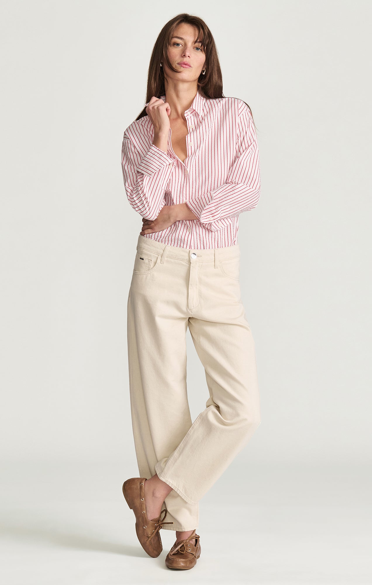 LEILA BARREL IN ECRU LINEN MAVI EDITION - Mavi Jeans