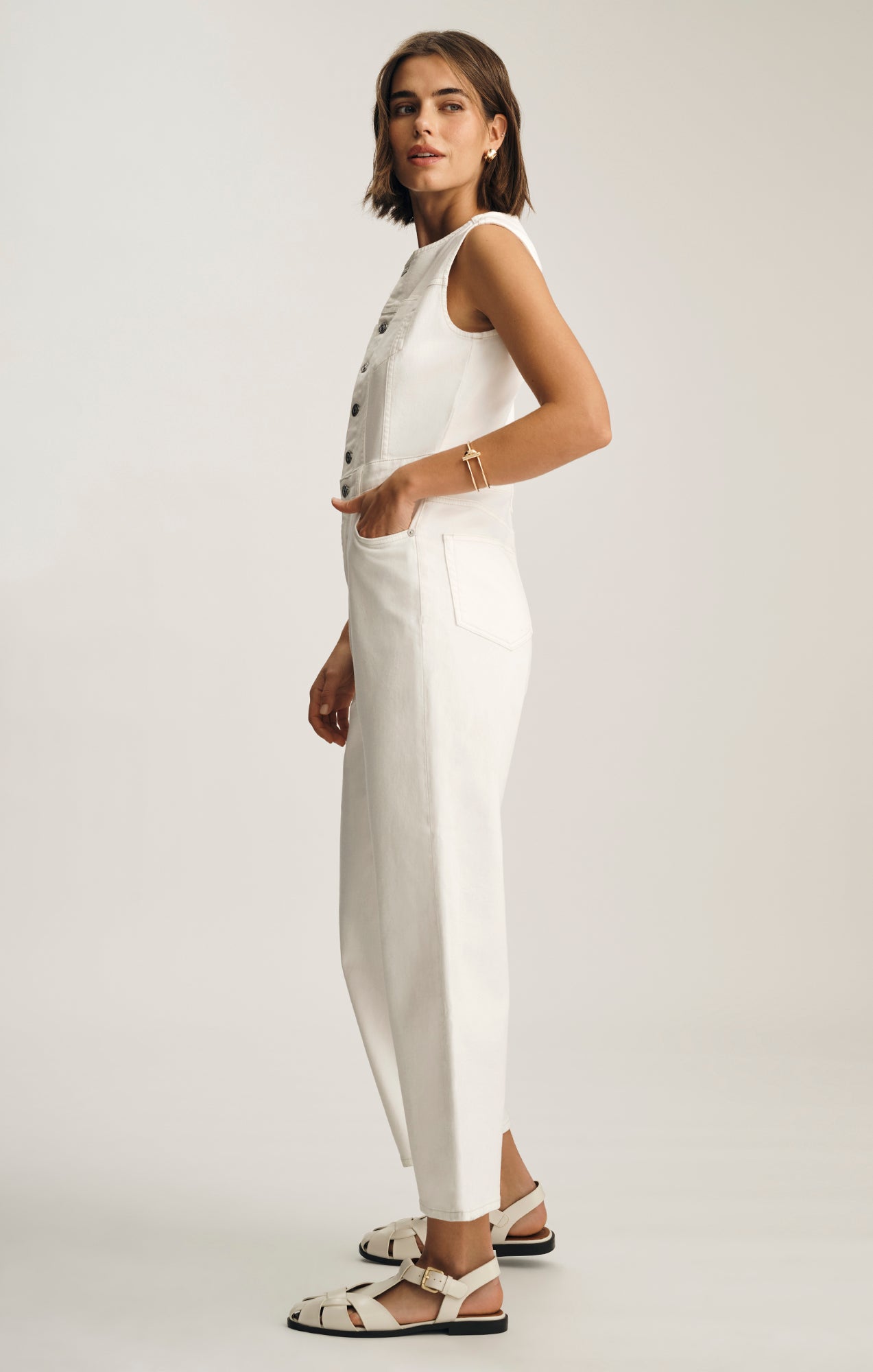 NILLY DENIM JUMPSUIT IN OFF WHITE DENIM - Mavi Jeans