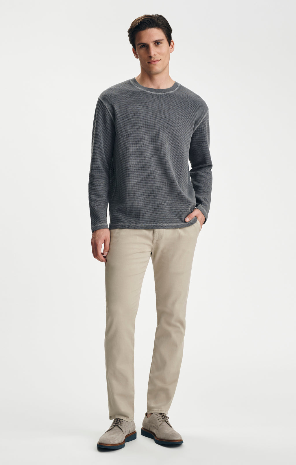 WILL PLEATED STRAIGHT CHINO IN BONE LUXE TWILL - Mavi Jeans