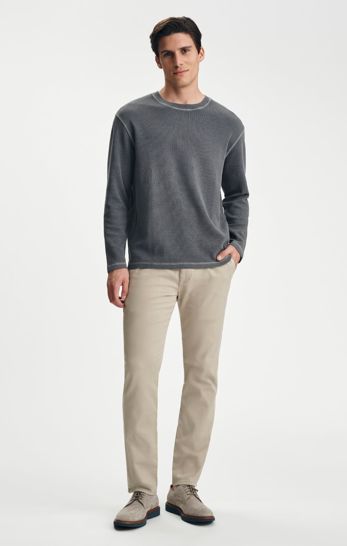 WILL PLEATED STRAIGHT CHINO IN BONE LUXE TWILL - Mavi Jeans