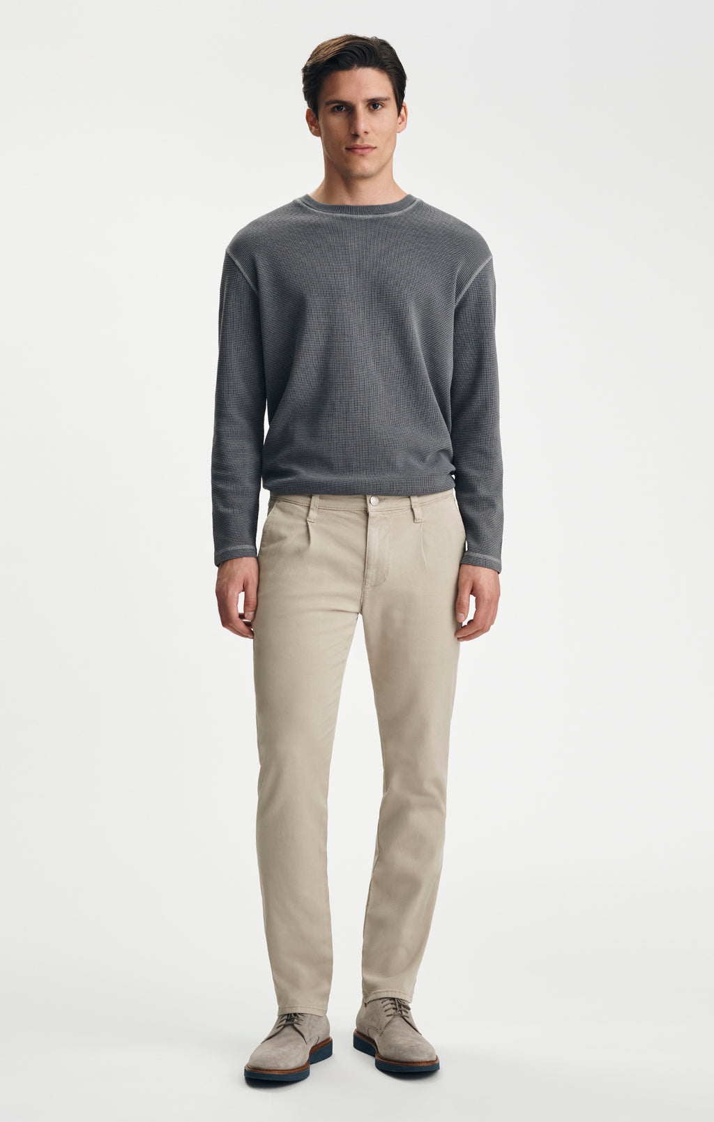 WILL PLEATED STRAIGHT CHINO IN BONE LUXE TWILL - Mavi Jeans