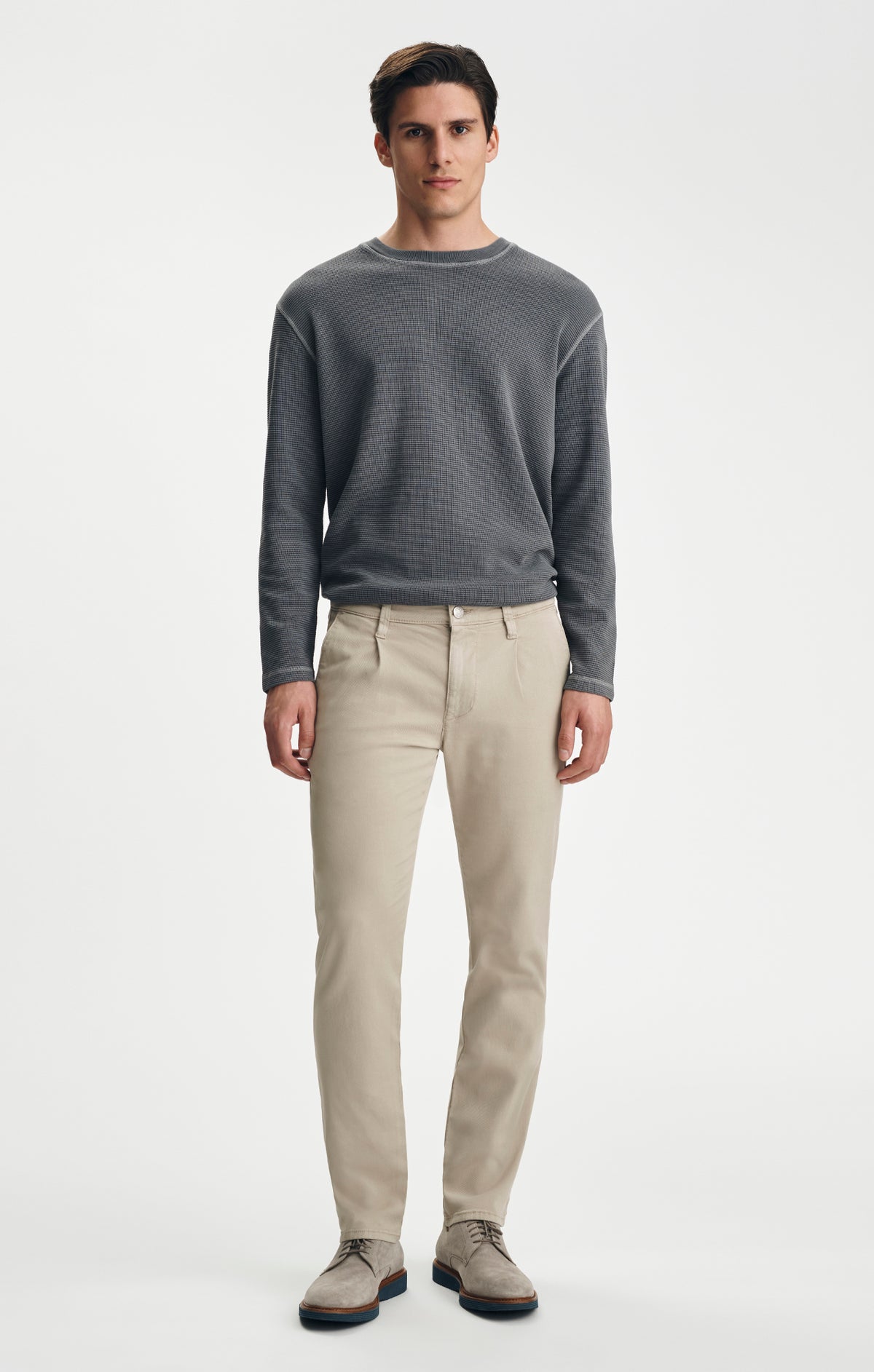 WILL PLEATED STRAIGHT CHINO IN BONE LUXE TWILL - Mavi Jeans