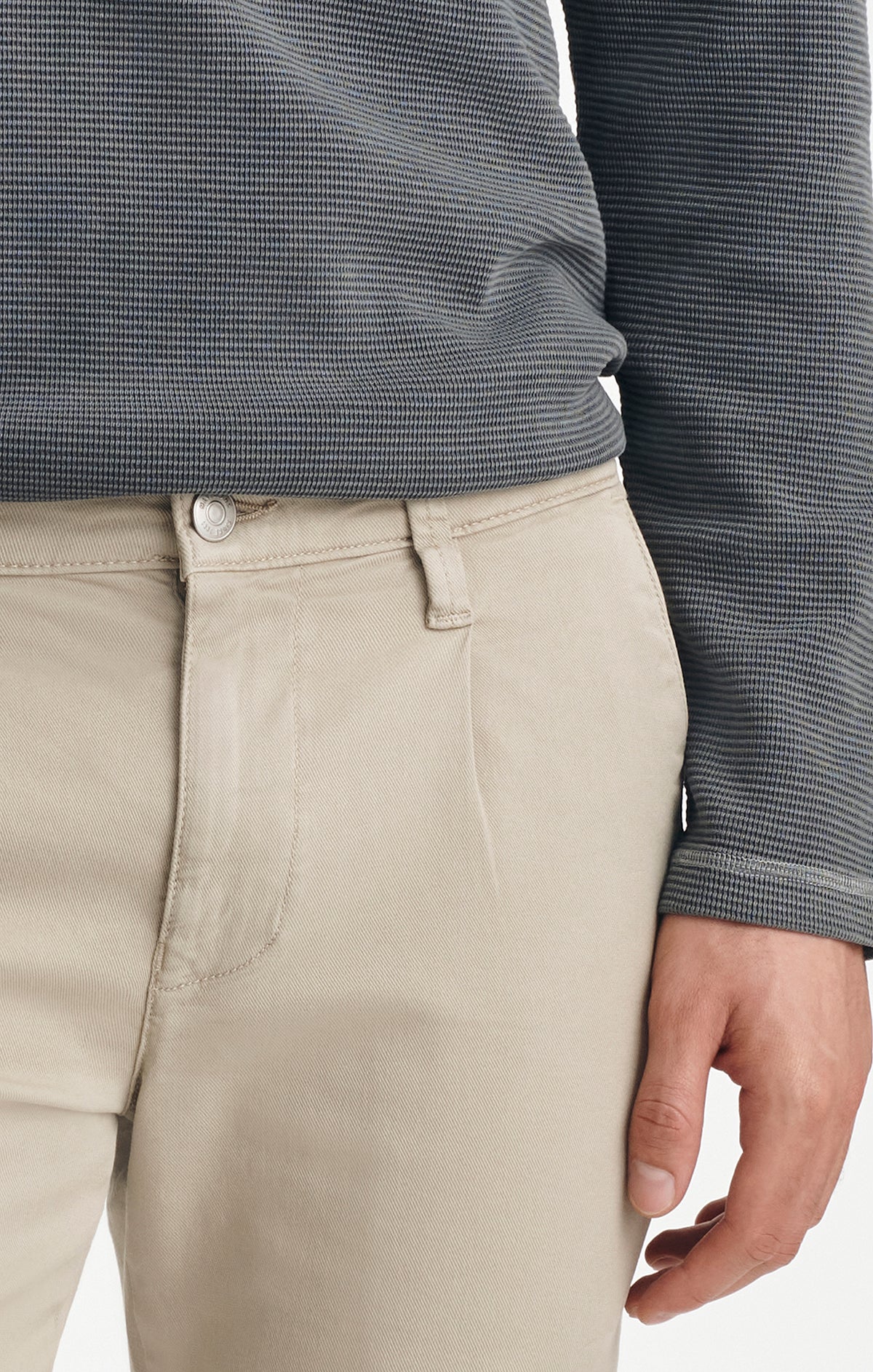 WILL PLEATED STRAIGHT CHINO IN BONE LUXE TWILL - Mavi Jeans