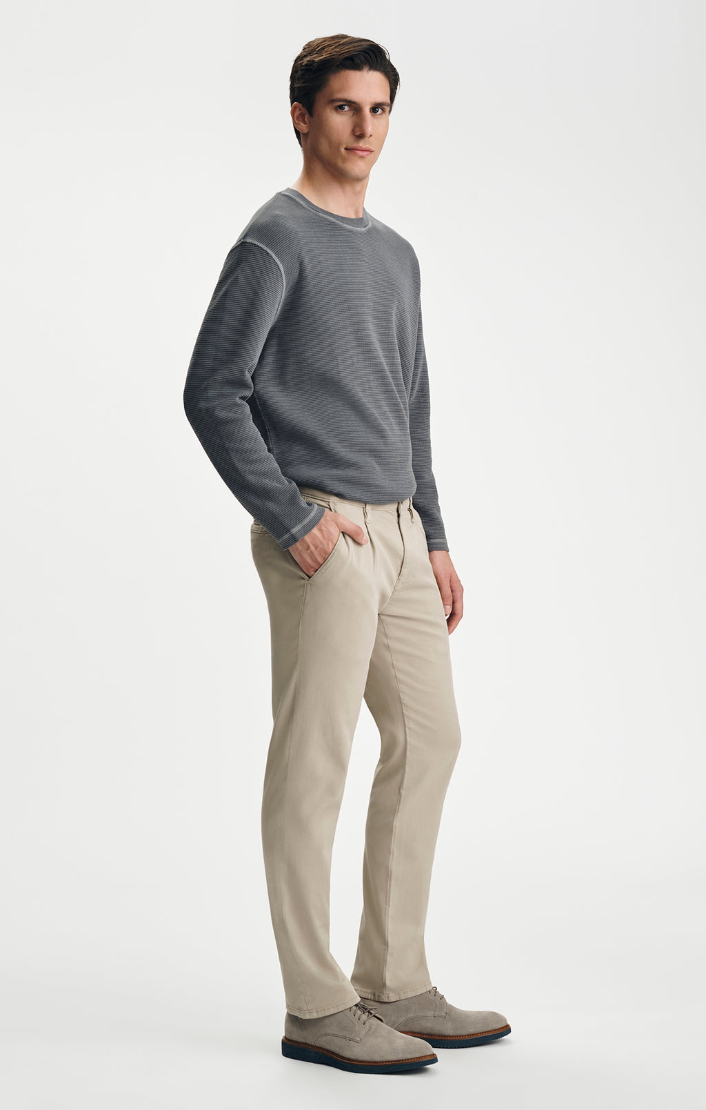 WILL PLEATED STRAIGHT CHINO IN BONE LUXE TWILL - Mavi Jeans
