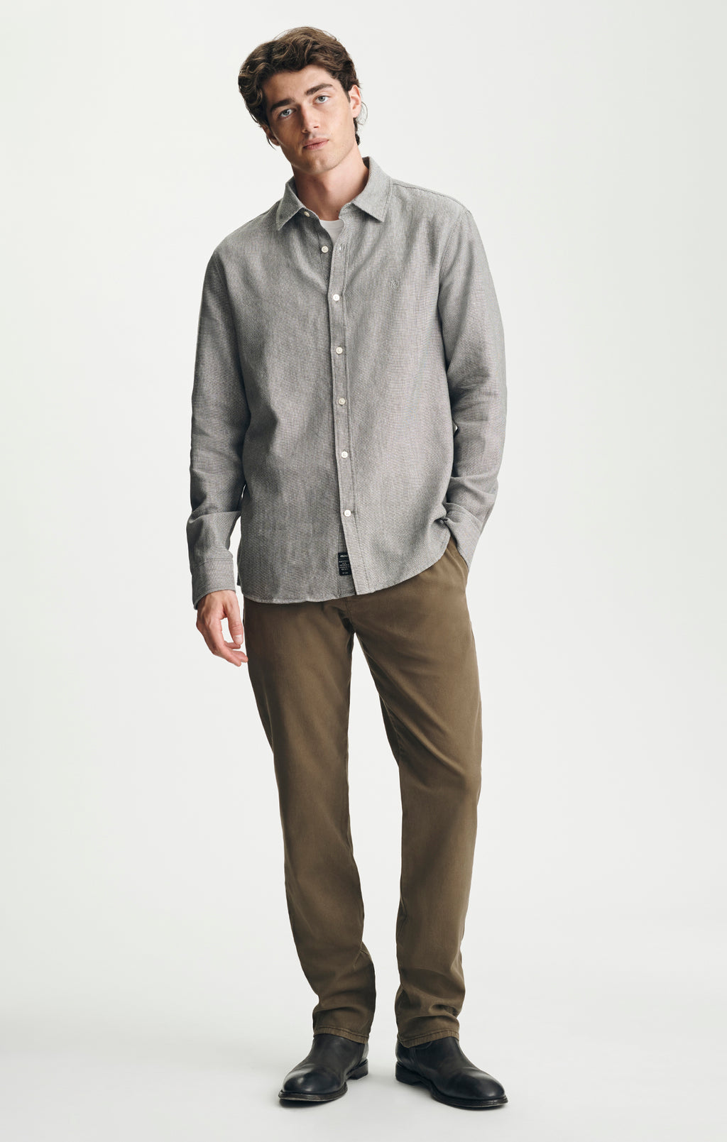 WILL PLEATED STRAIGHT CHINO IN THICKET LUXE TWILL - Mavi Jeans