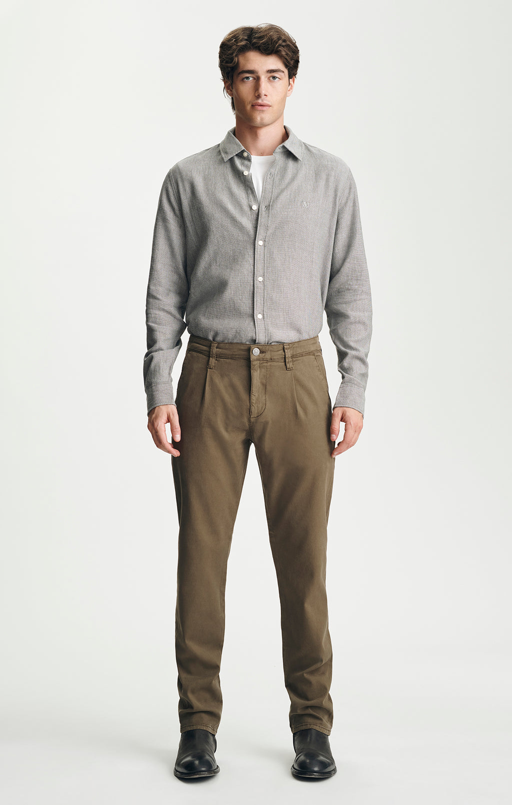 WILL PLEATED STRAIGHT CHINO IN THICKET LUXE TWILL - Mavi Jeans