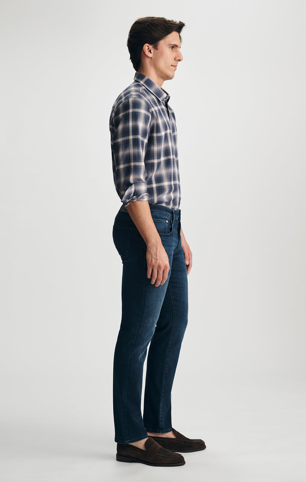 JAKE SLIM LEG IN DEEP BRUSHED FEATHER BLUE - Mavi Jeans