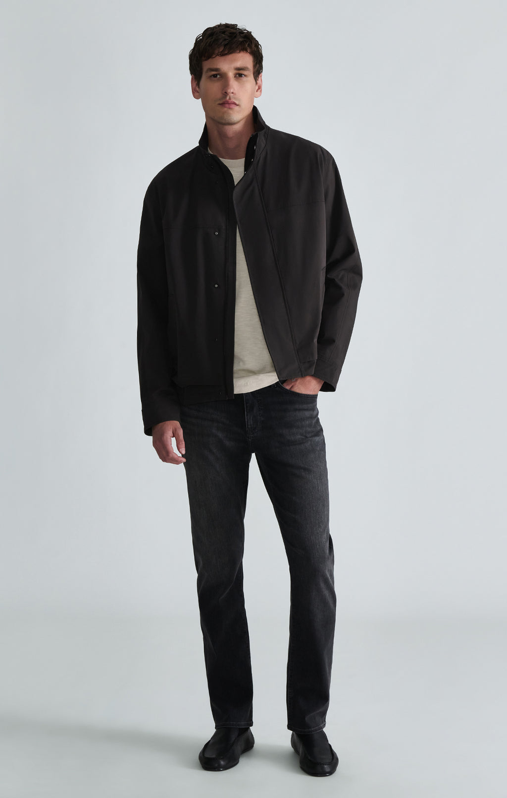 ZACH STRAIGHT LEG IN SMOKE BRUSHED FEATHER BLUE - Mavi Jeans