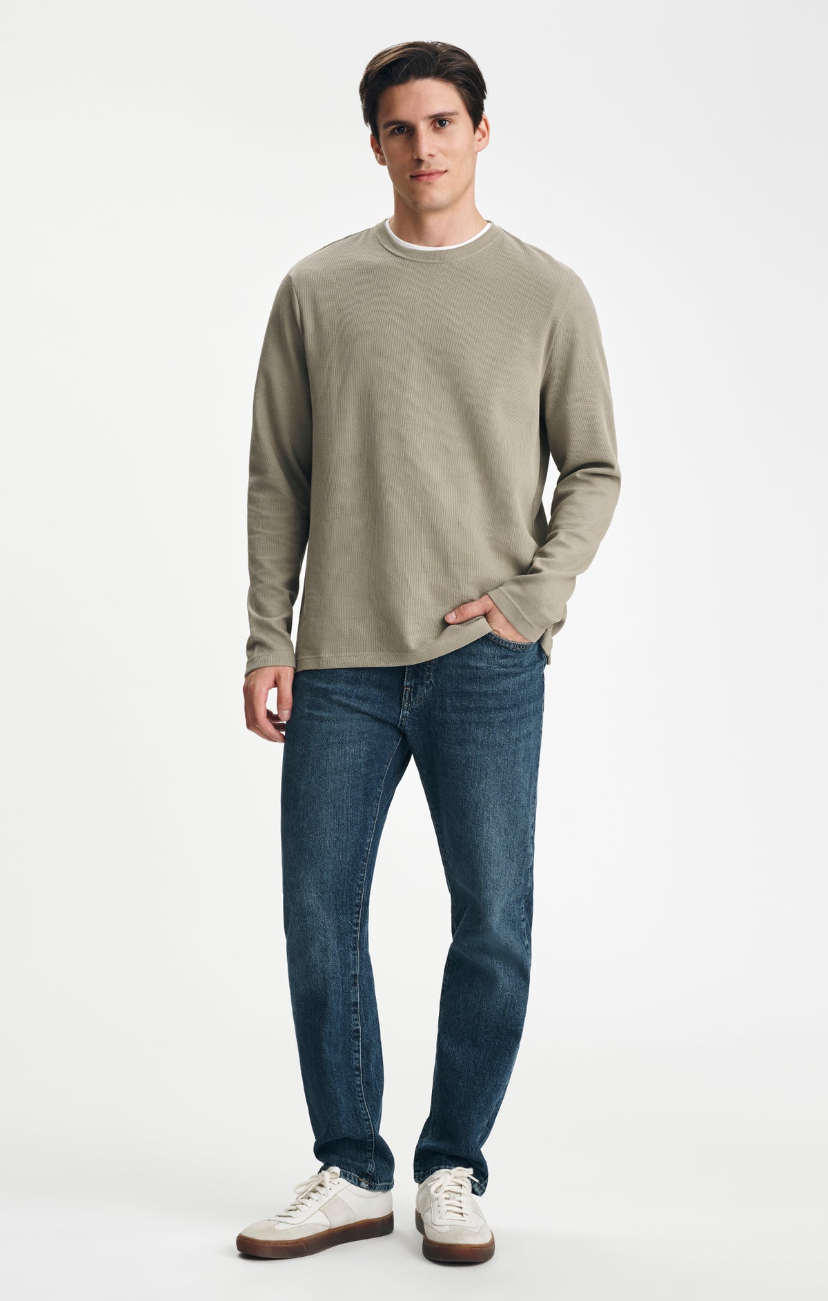 ZACH STRAIGHT LEG IN DARK BRUSHED CLASSIC BLUE