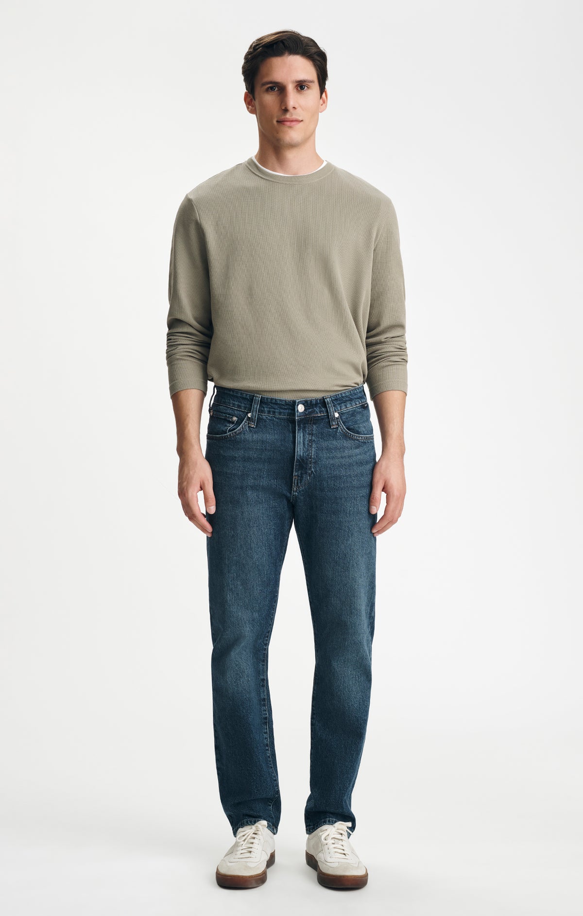 ZACH STRAIGHT LEG IN DARK BRUSHED CLASSIC BLUE