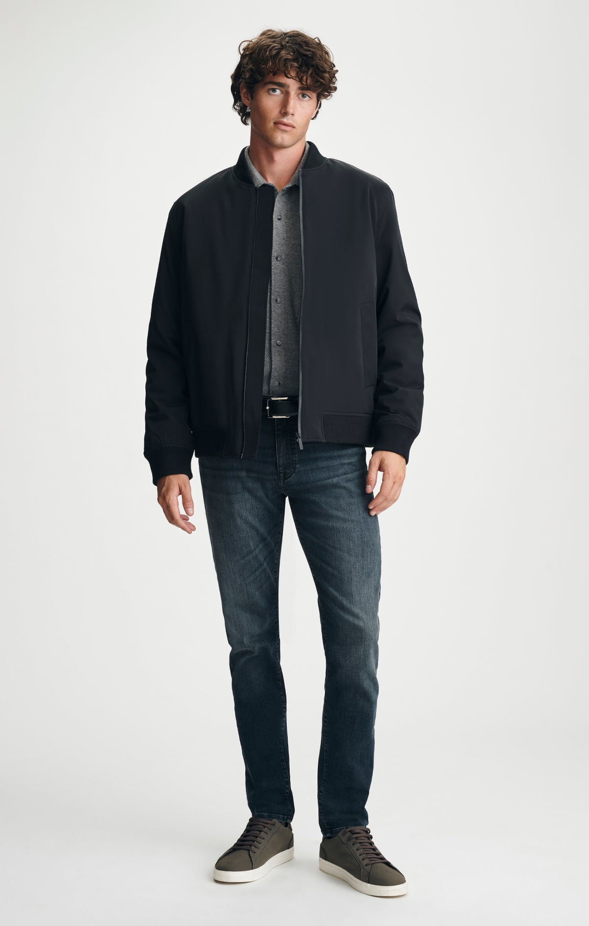 INSULATED BOMBER JACKET IN JET BLACK - Mavi Jeans
