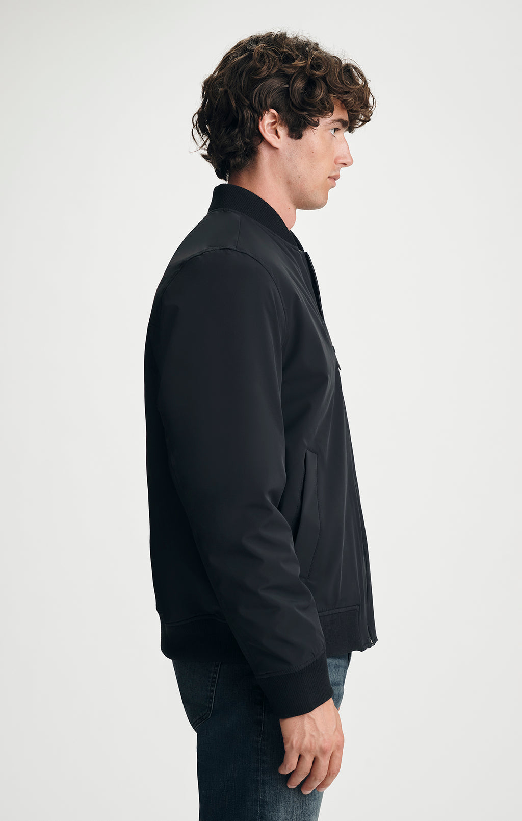 INSULATED BOMBER JACKET IN JET BLACK - Mavi Jeans