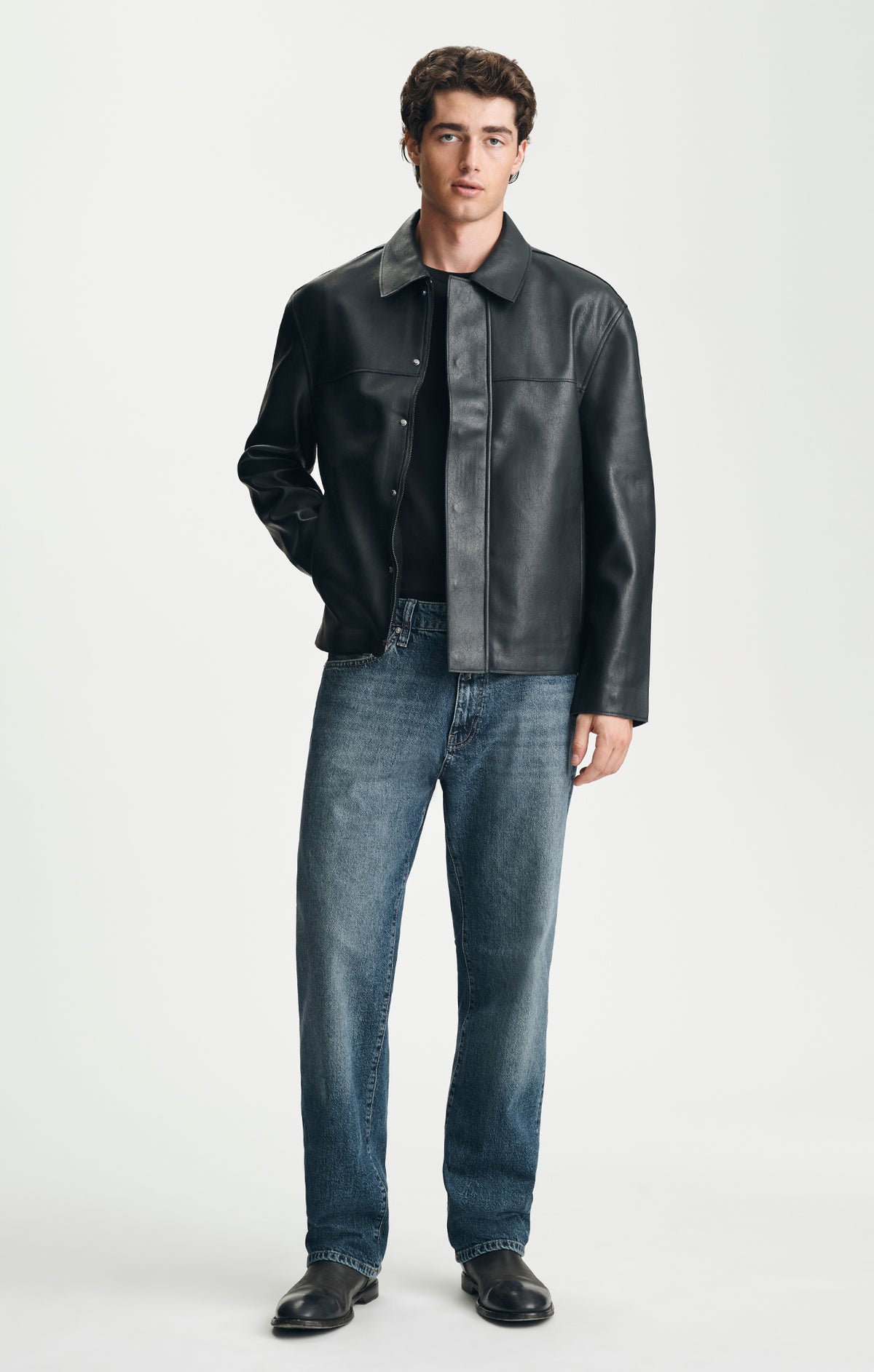 FAUX LEATHER JACKET IN JET BLACK - Mavi Jeans