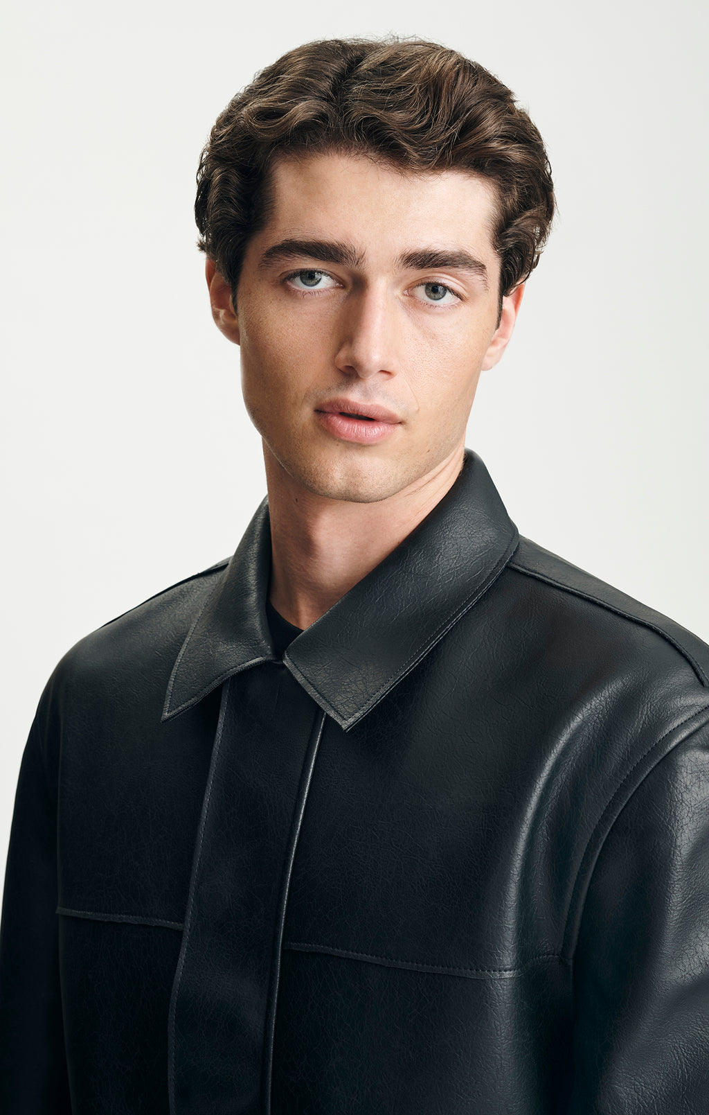 FAUX LEATHER JACKET IN JET BLACK - Mavi Jeans