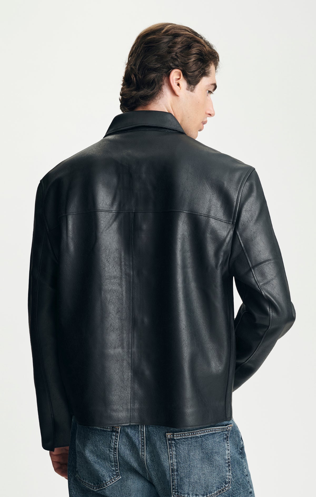FAUX LEATHER JACKET IN JET BLACK - Mavi Jeans