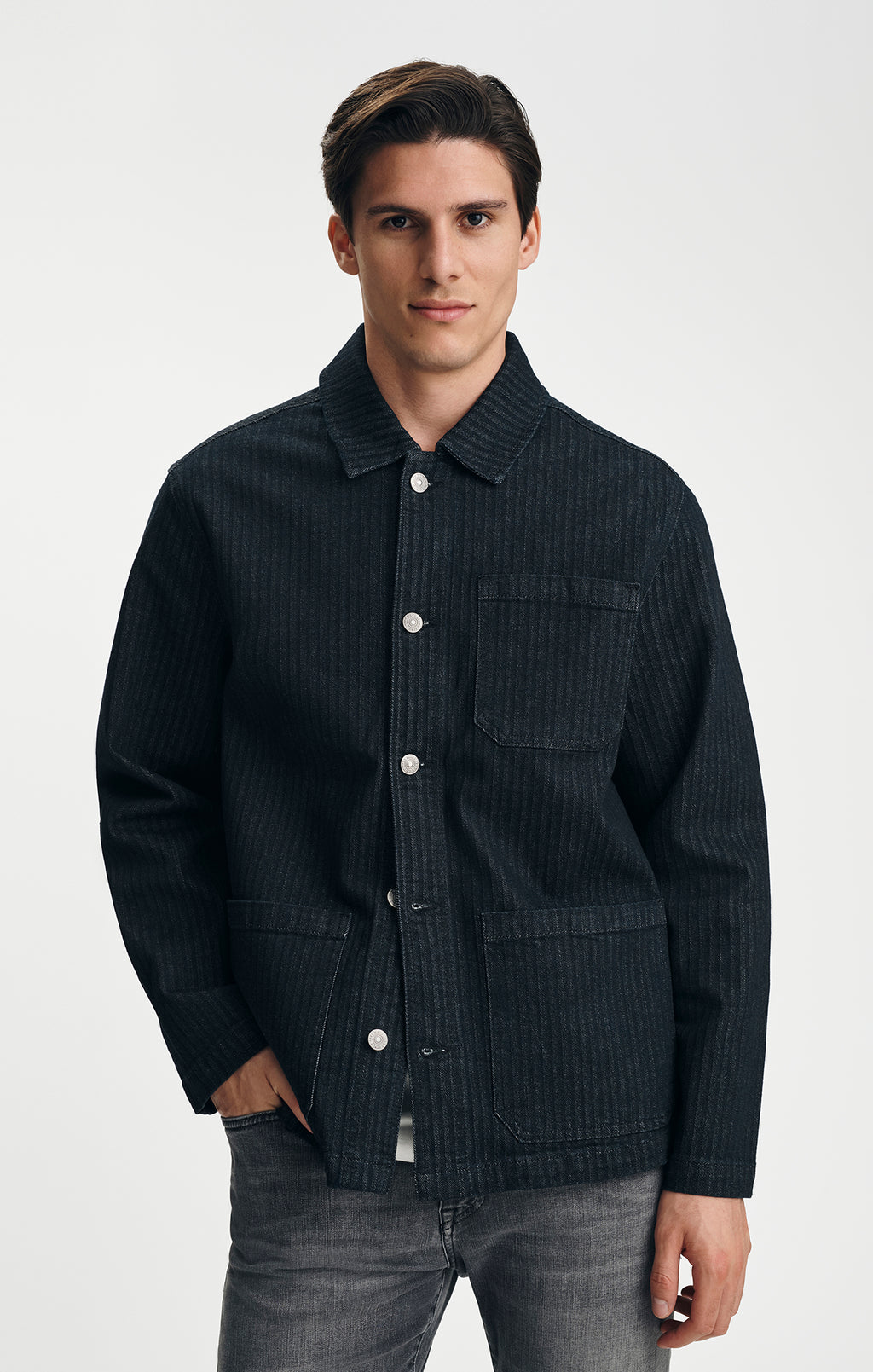 LEDGER DENIM JACKET IN INDIGO STRIPED MAVI PRO - Mavi Jeans