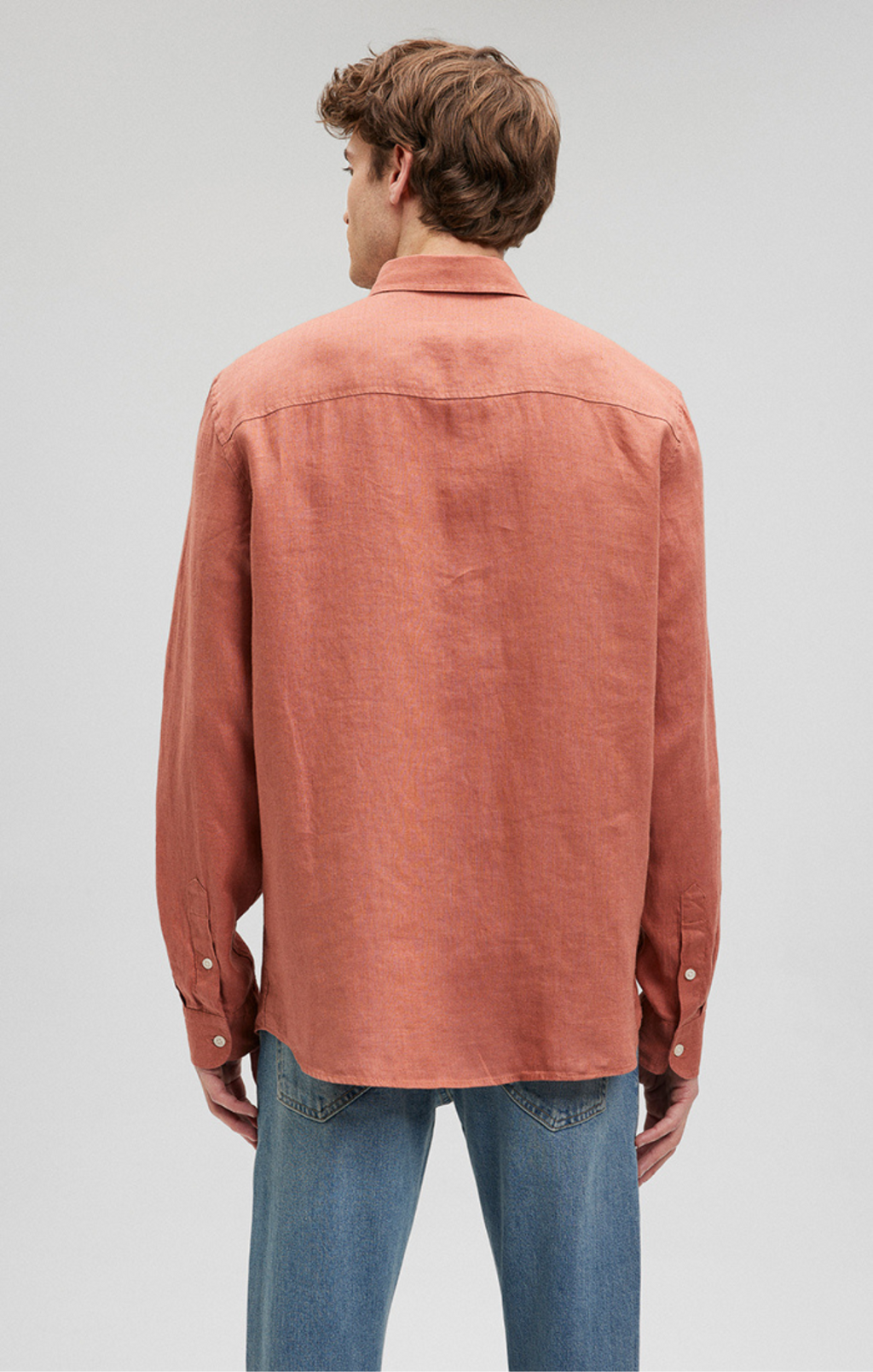 LINEN BUTTON-UP SHIRT IN CEDAR WOOD - Mavi Jeans