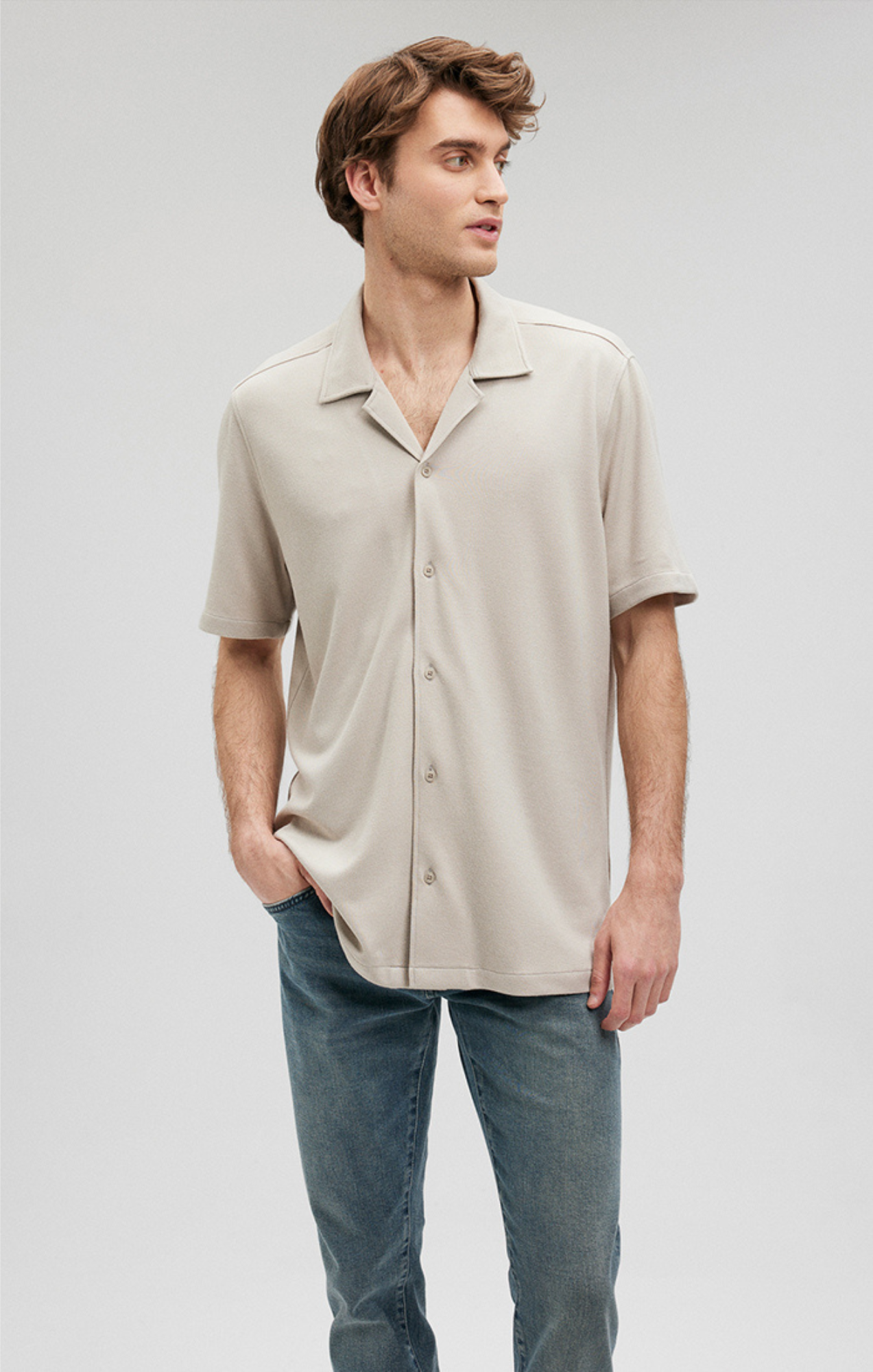 BUTTON-UP SHORT SLEEVE SHIRT IN MOONSTRUCK - Mavi Jeans