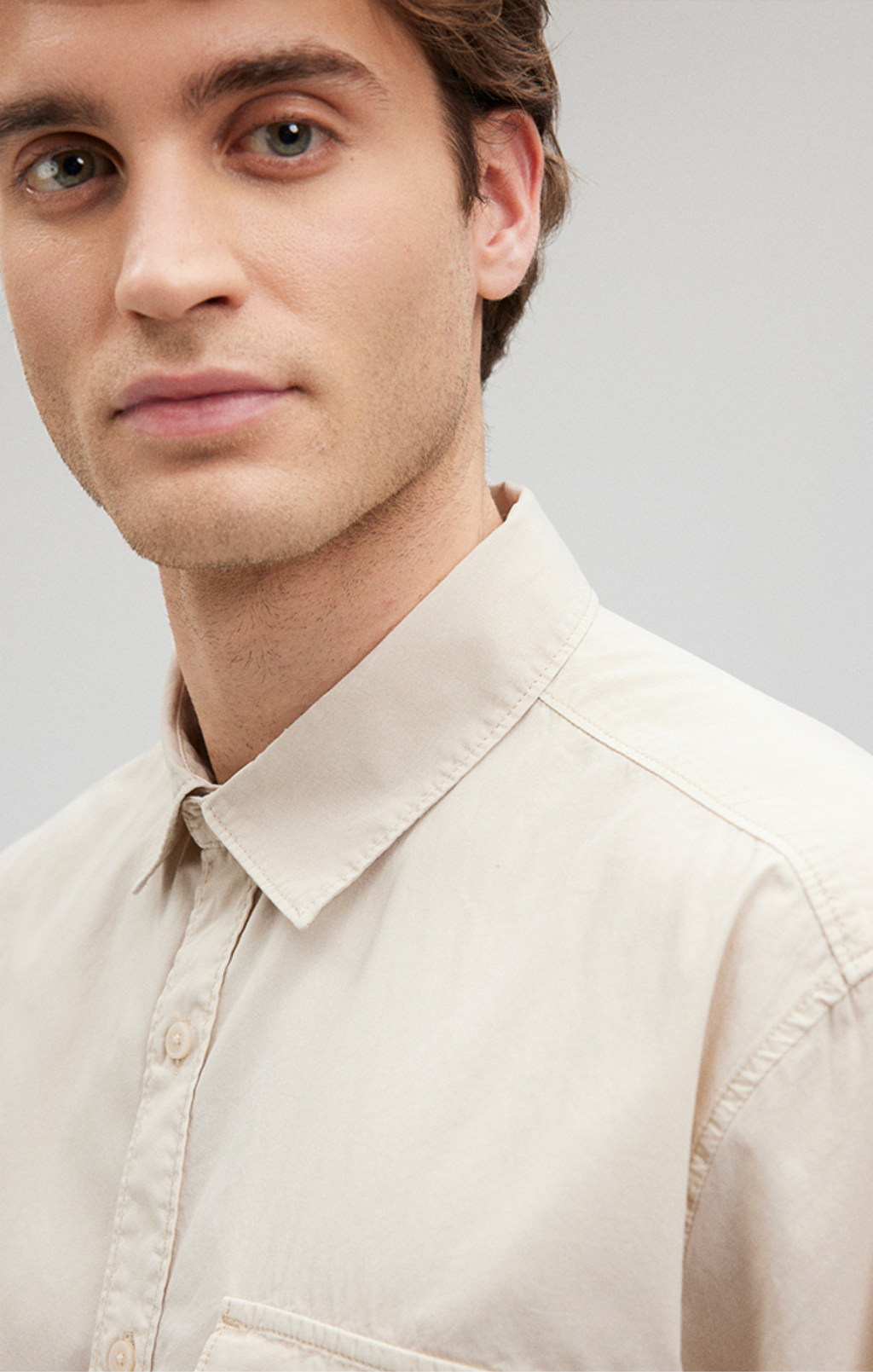ONE POCKET BUTTON-UP SHIRT IN SILVER BIRCH - Mavi Jeans