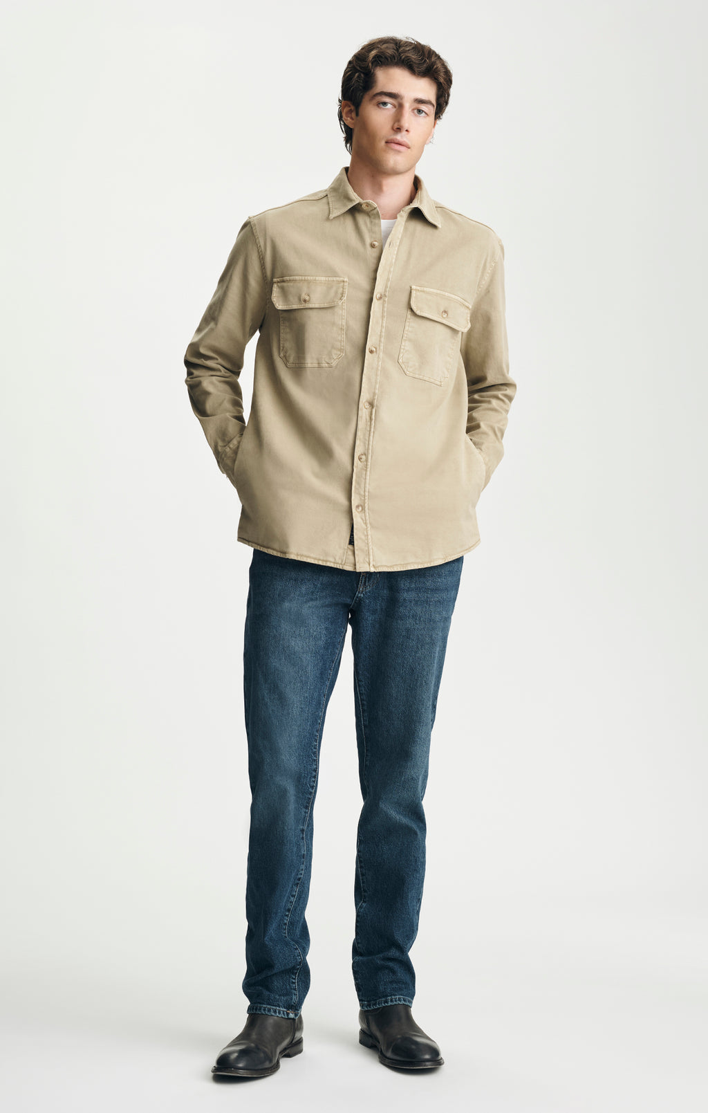 DOUBLE POCKET OVERSHIRT IN TWILL - Mavi Jeans
