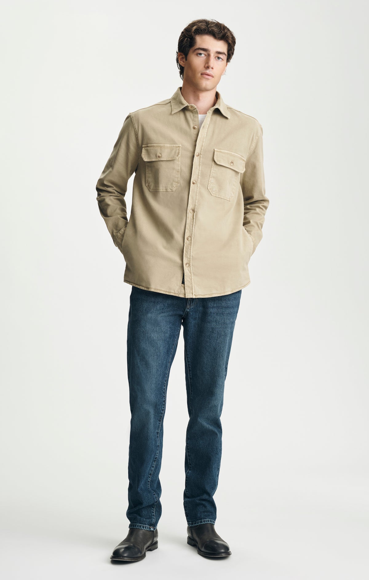 DOUBLE POCKET OVERSHIRT IN TWILL - Mavi Jeans