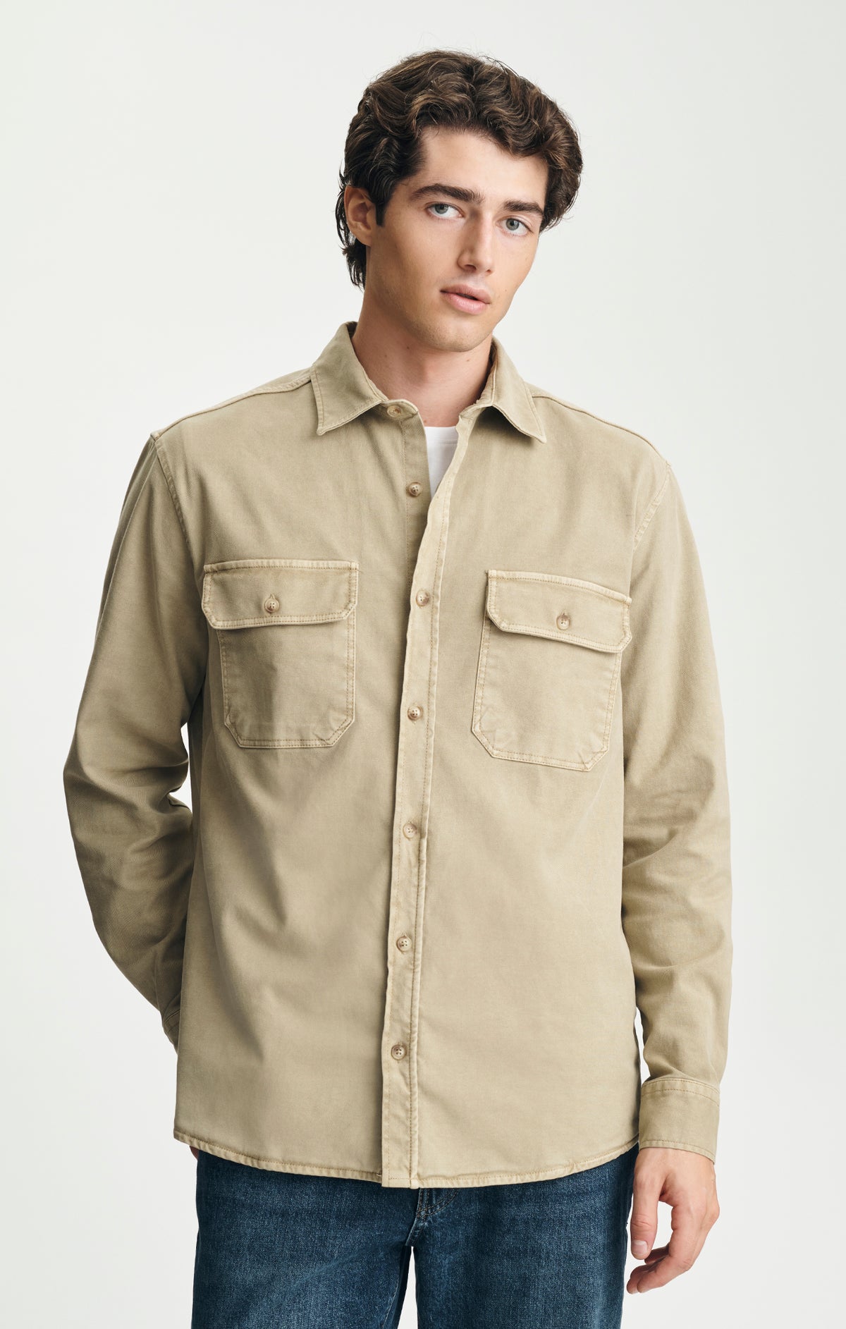 DOUBLE POCKET OVERSHIRT IN TWILL - Mavi Jeans